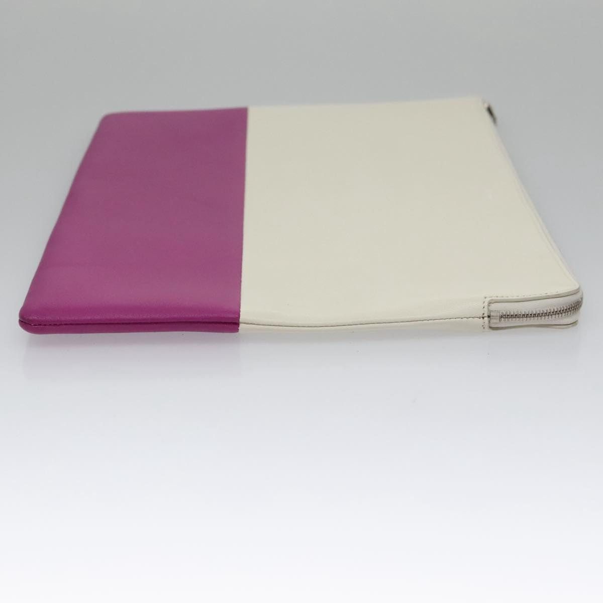 Celine CELINE Clutch Bag Leather Purple White Silver Size ONE SIZE - 3 Thumbnail