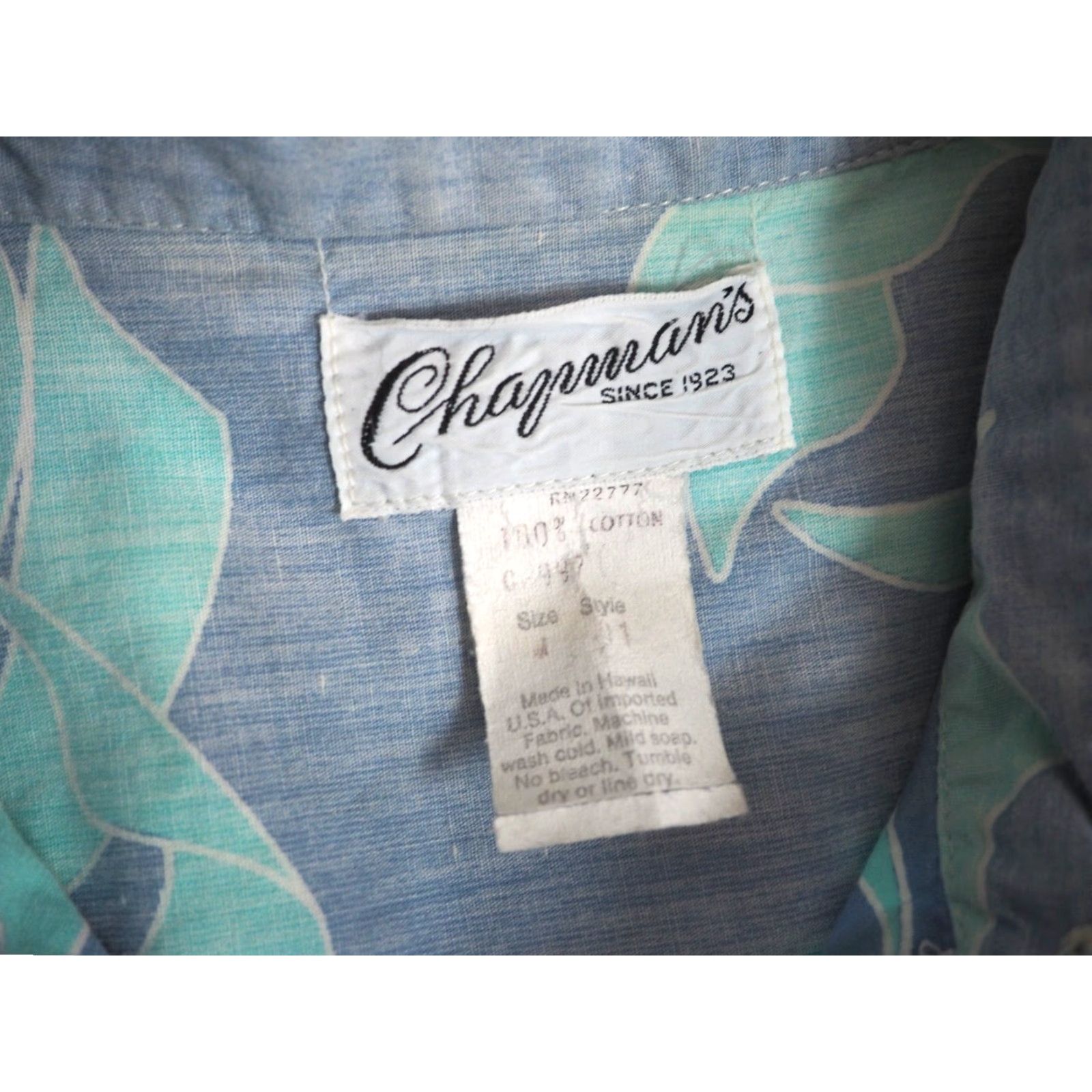 Vintage VINTAGE Chapmans Hawaiian Henley Shirt Mens M Blue 1970s Casual Cotton Short Sleeve Size US M / EU 48-50 / 2 - 4 Thumbnail