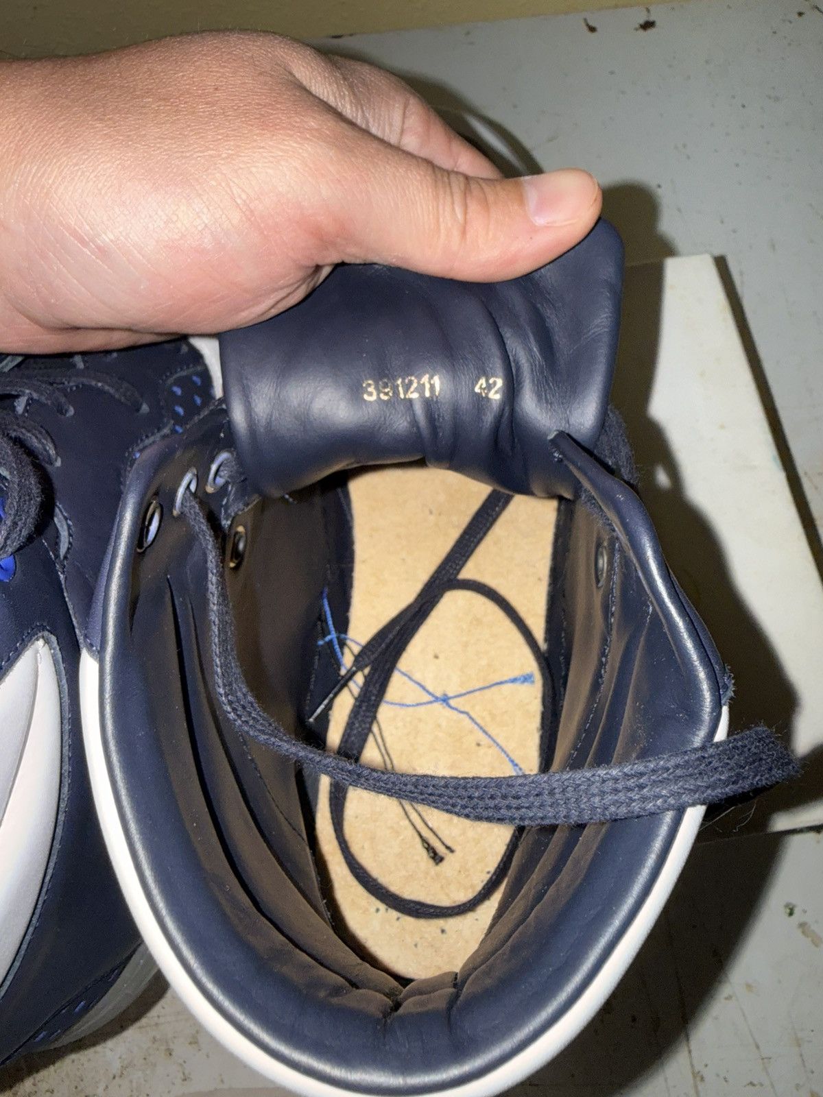 Balenciaga Balenciaga Leather High-Top Trainers Blue/White Size US 9 / EU 42 - 9 Thumbnail