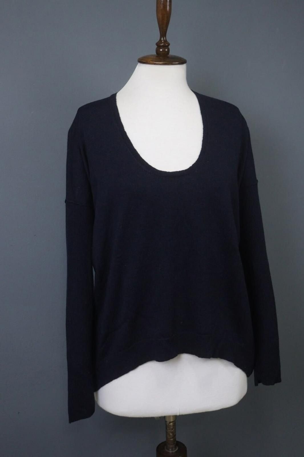 Zadig & Voltaire Zadig & Voltaire Navy Scoop Neck Stretch Blouse Top Size M Size M / US 6-8 / IT 42-44 - 8 Thumbnail