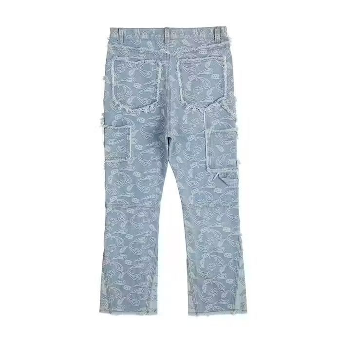 Japanese Brand × Vintage Y2k Double Knee Paisley Denim Jeans Size US 34 / EU 50 - 2 Thumbnail
