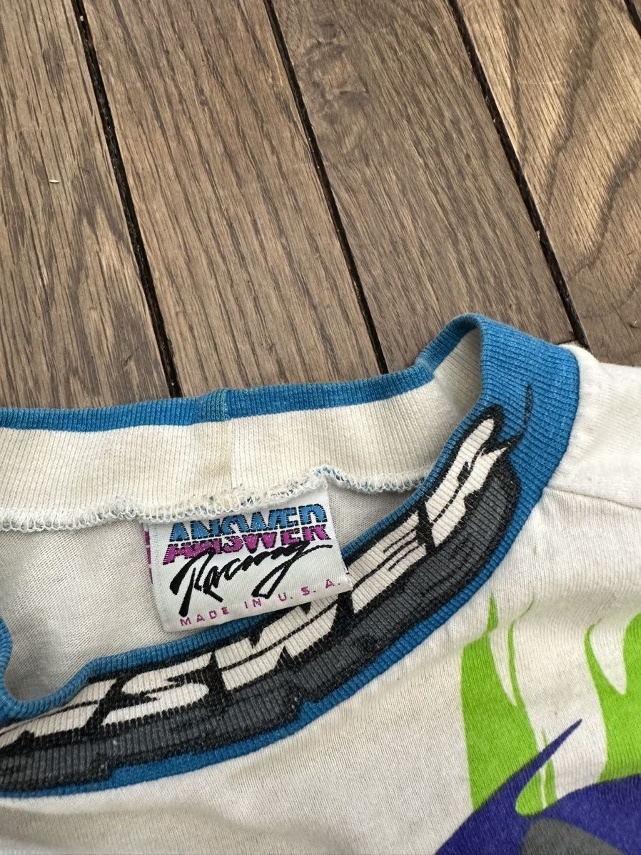 Vintage AMAZING RARE Vintage 90s " Answer Force " Neon Long Sleeve Size US L / EU 52-54 / 3 - 6 Thumbnail