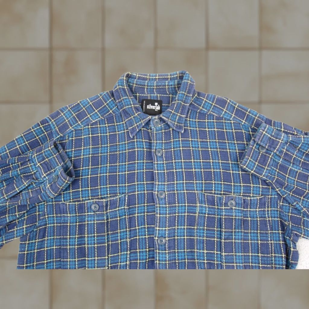 Levi's Vintage Levi's Shirt Mens Large Blue Plaid Flannel Silvertab Button Up Western Size US L / EU 52-54 / 3 - 1 Thumbnail