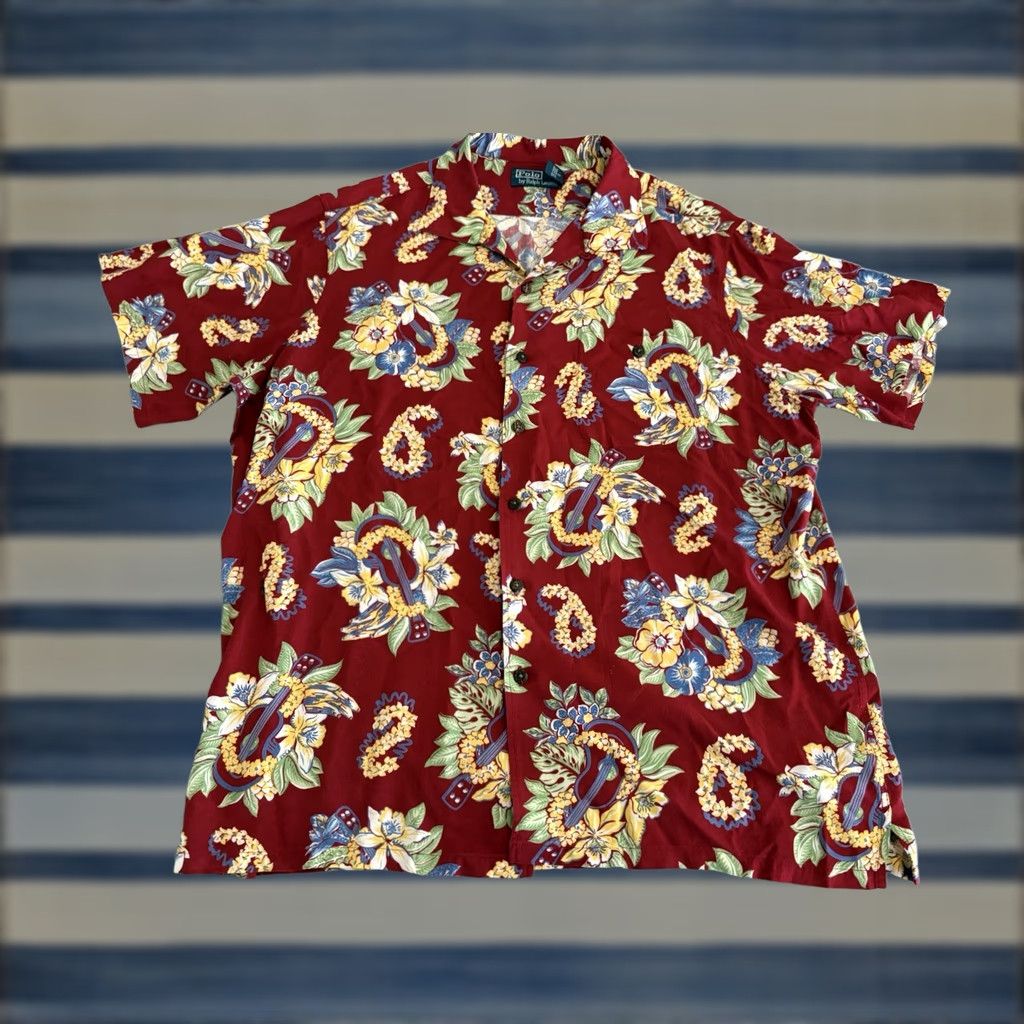Polo Ralph Lauren Polo Ralph Lauren Button Up Red Floral Hawaiian Shirt Mens XL Size US XL / EU 56 / 4 - 1 Thumbnail