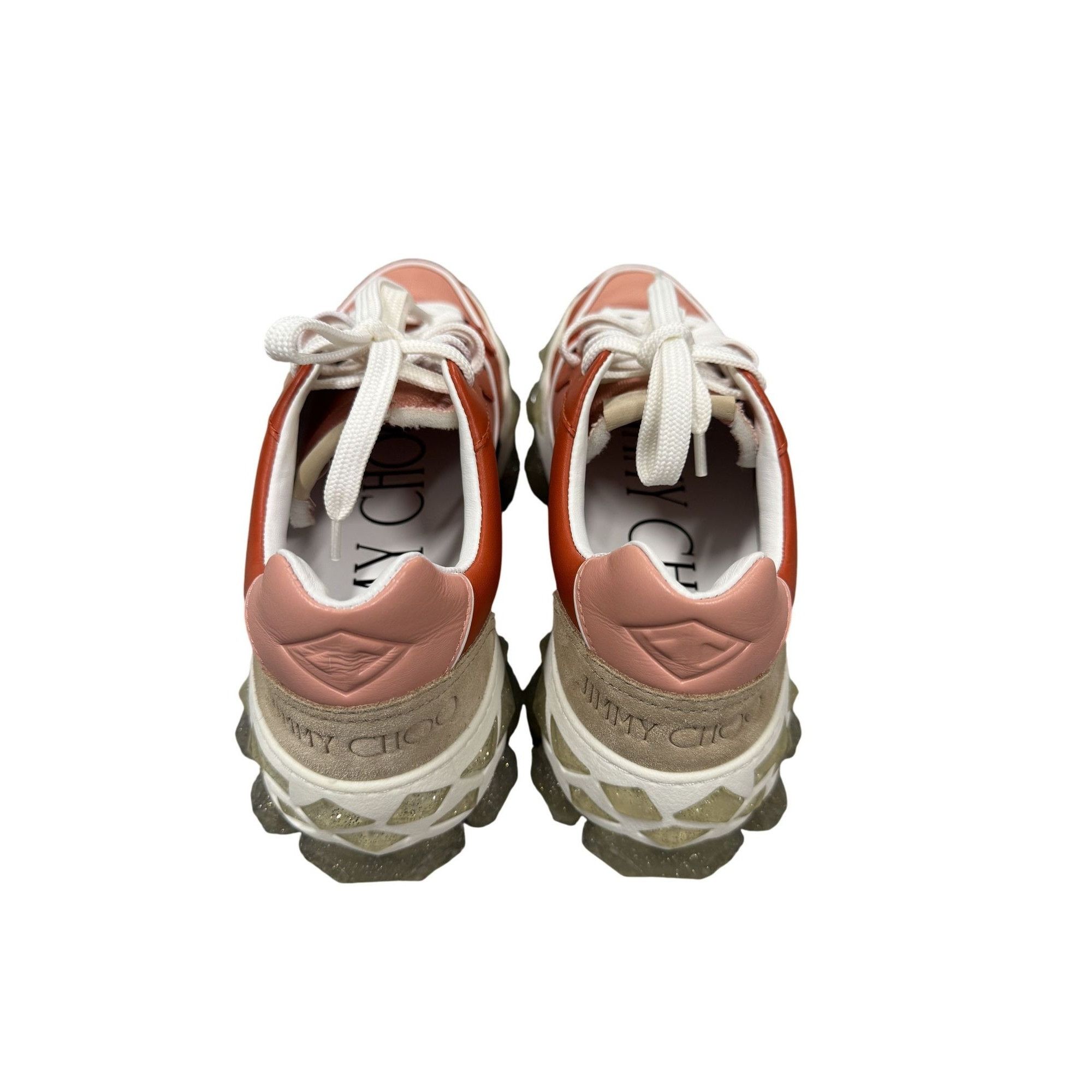 Jimmy Choo Jimmy Choo Womens Peach & White Sneakers 38.5 Leather/Suede Size US 8.5 / IT 38.5 - 2 Thumbnail
