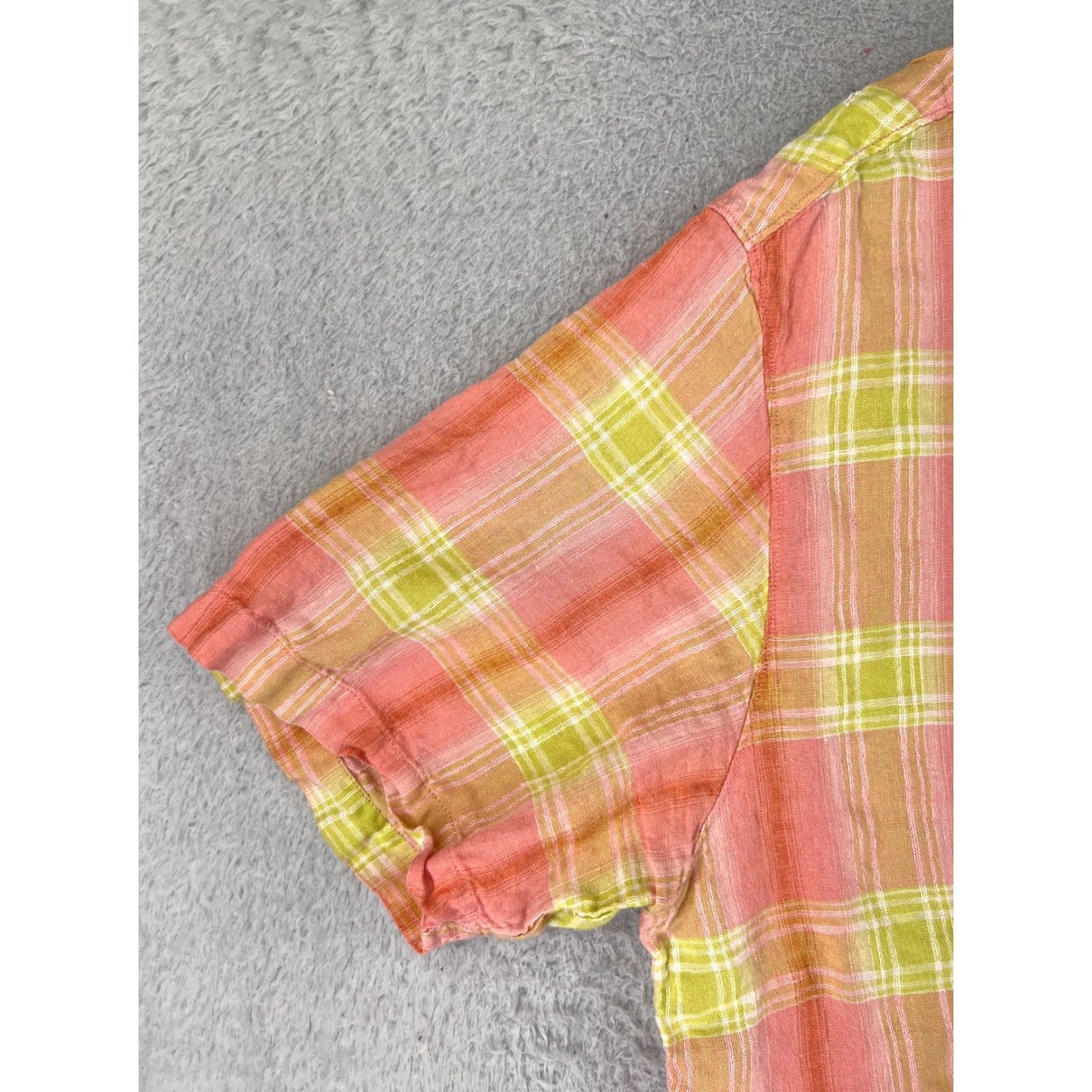 Tommy Bahama Tommy Bahama Shirt Men XL Pink Plaid Linen Button Short Sleeve Aloha Hawaiian Resort Beach Vintage: No (adjust to rules) Size US XL / EU 56 / 4 - 3 Thumbnail