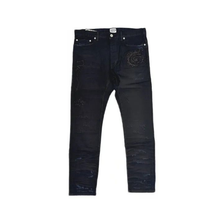 Dior Dior Dior x Travis Scott Blue Logo Embroidered Jeans 0079- Size US 31 - 2 Thumbnail