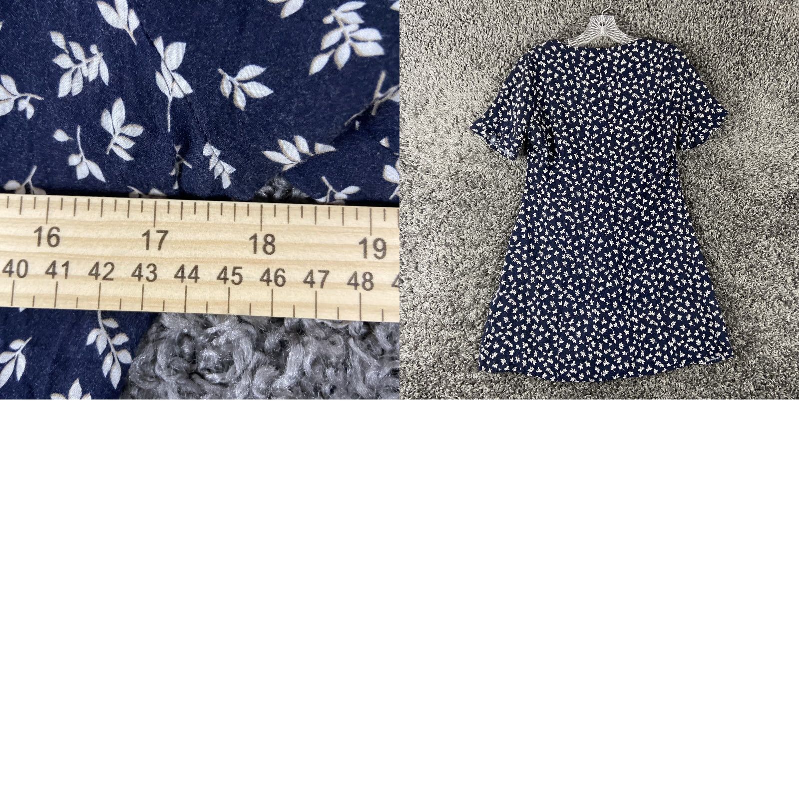 Vintage Dee Elly Floral Blouse Women’s S Blue White Short Sleeves Size S / US 4 / IT 40 - 8 Thumbnail