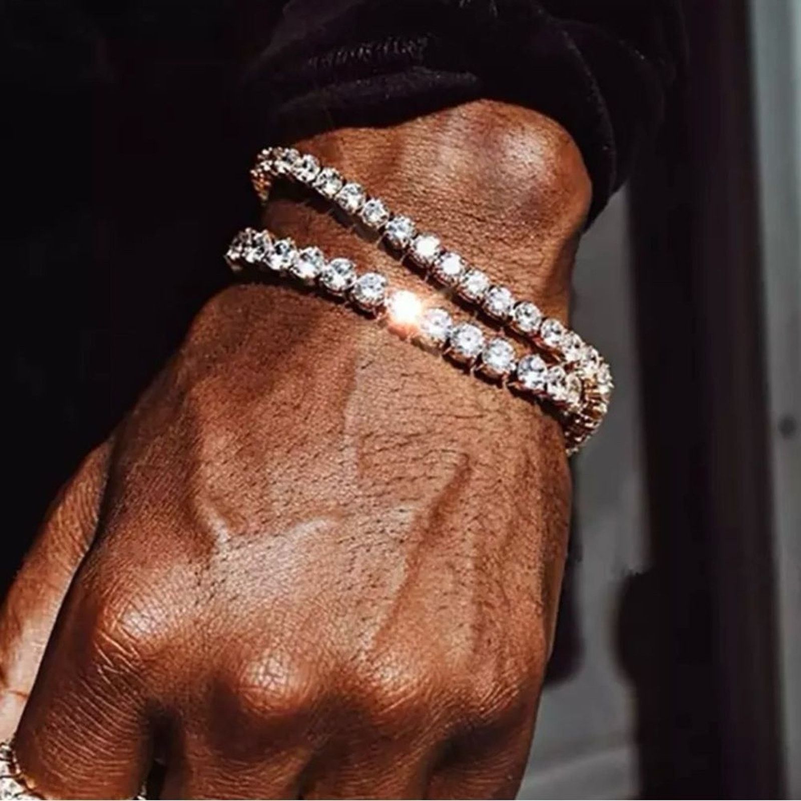Other Hip Hop Iced Out 3/5mm Crystal Tennis Bracelet for Men Size ONE SIZE - 1 Thumbnail