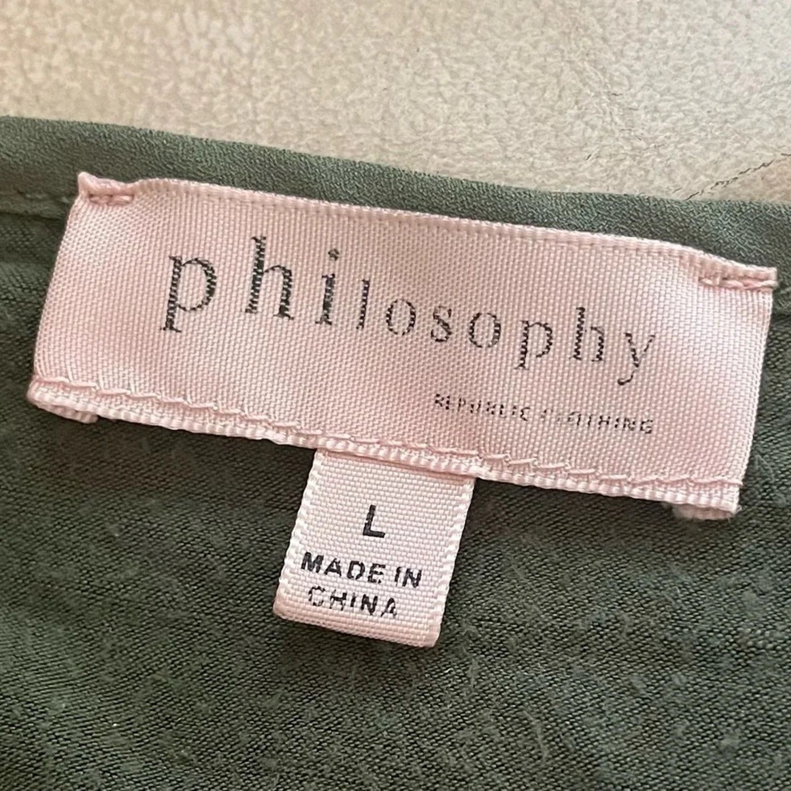 Anthropologie Philosophy army green sleeveless top, size Large Size L / US 10 / IT 46 - 2 Thumbnail