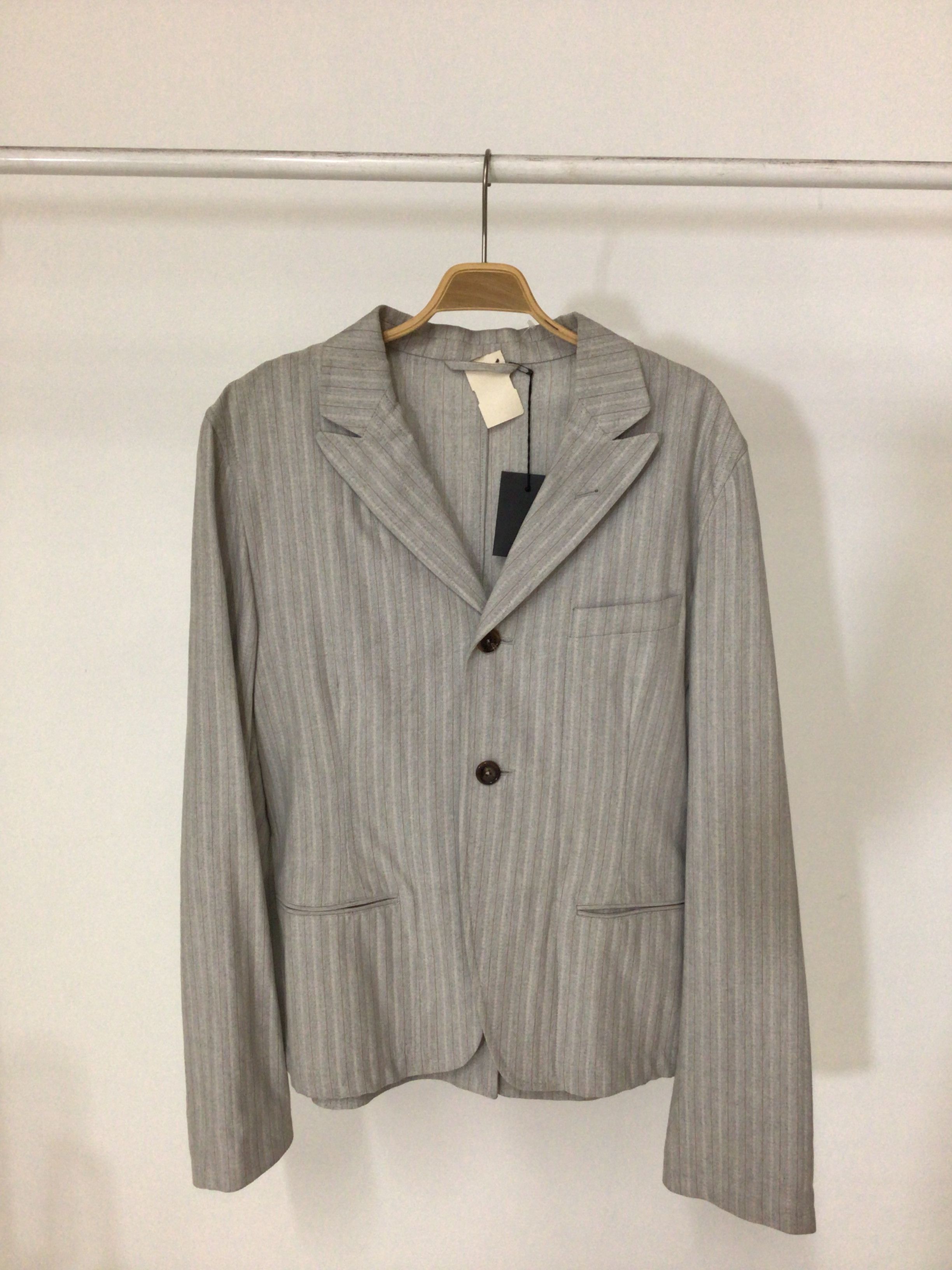 Ann Demeulemeester Ann Demeulemeester Gray Pinstriped Blazer Size 50L - 1 Thumbnail