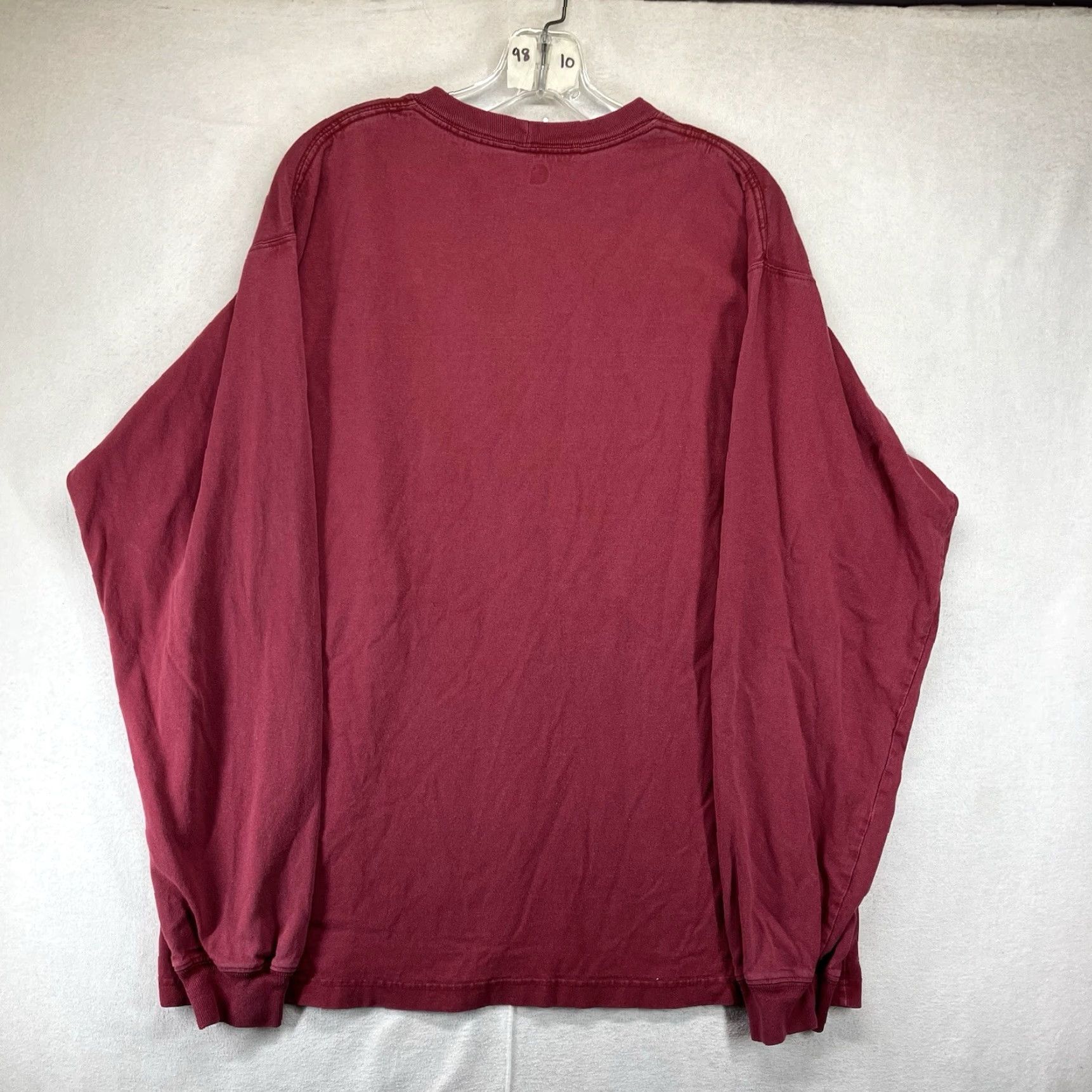 Carhartt Carhartt Mens Medium Long Sleeve T-Shirt Red Crew Neck Logo Pockets Solid All Seasons Heavyweight Cotton Size US M / EU 48-50 / 2 - 2 Thumbnail
