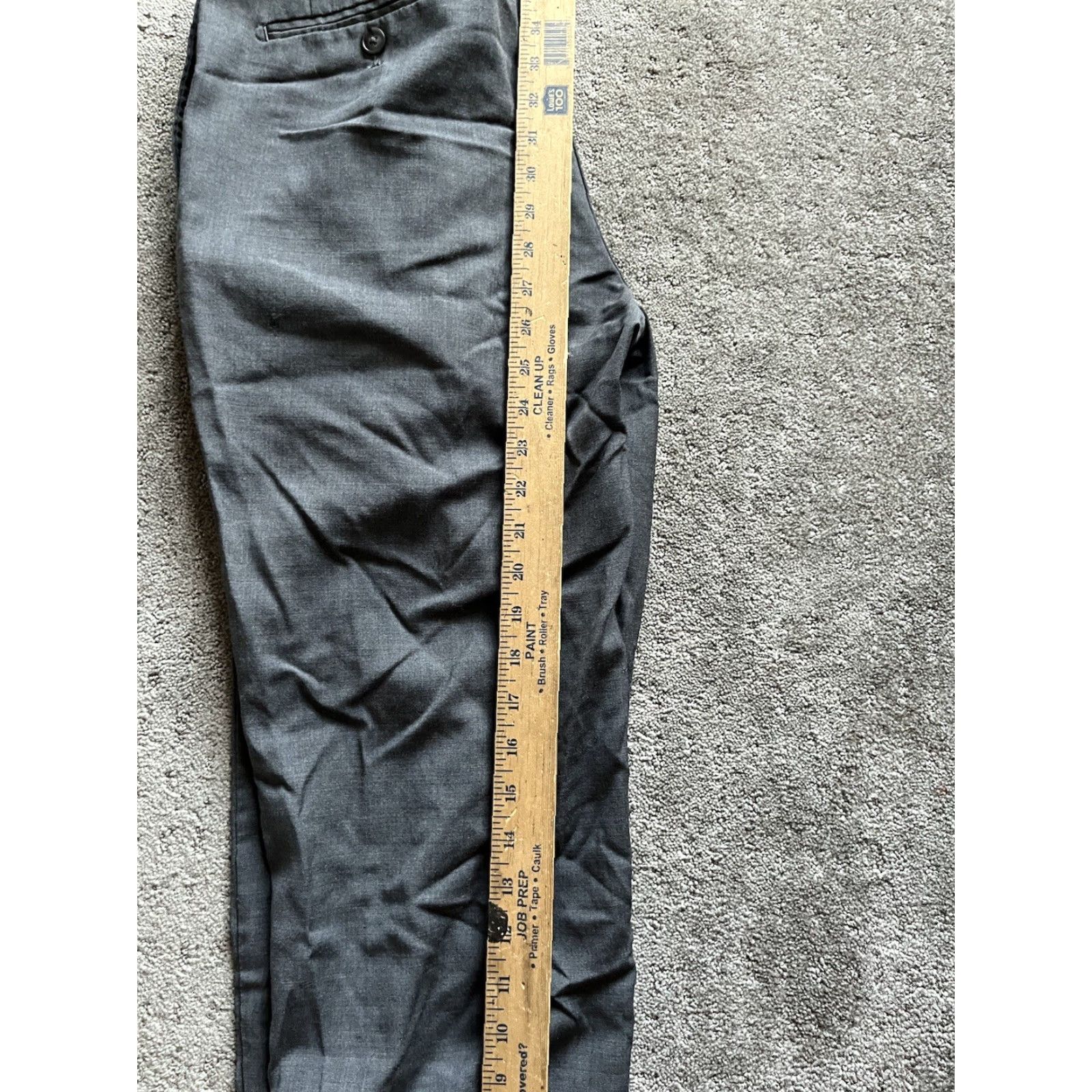 Calvin Klein Calvin Klein Gray Wool Dress Pants 33x27 Flat Front Cuffed Mens Regular Size US 33 - 6 Thumbnail