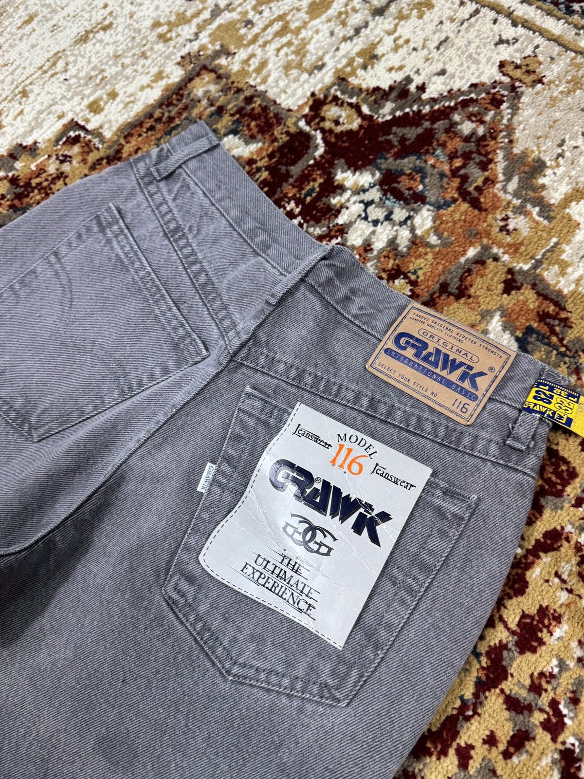 Vintage ᶠᵃⁿᶜʸᵍᵘʸ BNWT Y2K Baggy Washed Denim Jeans Wide leg vintage Size US 31 - 5 Thumbnail
