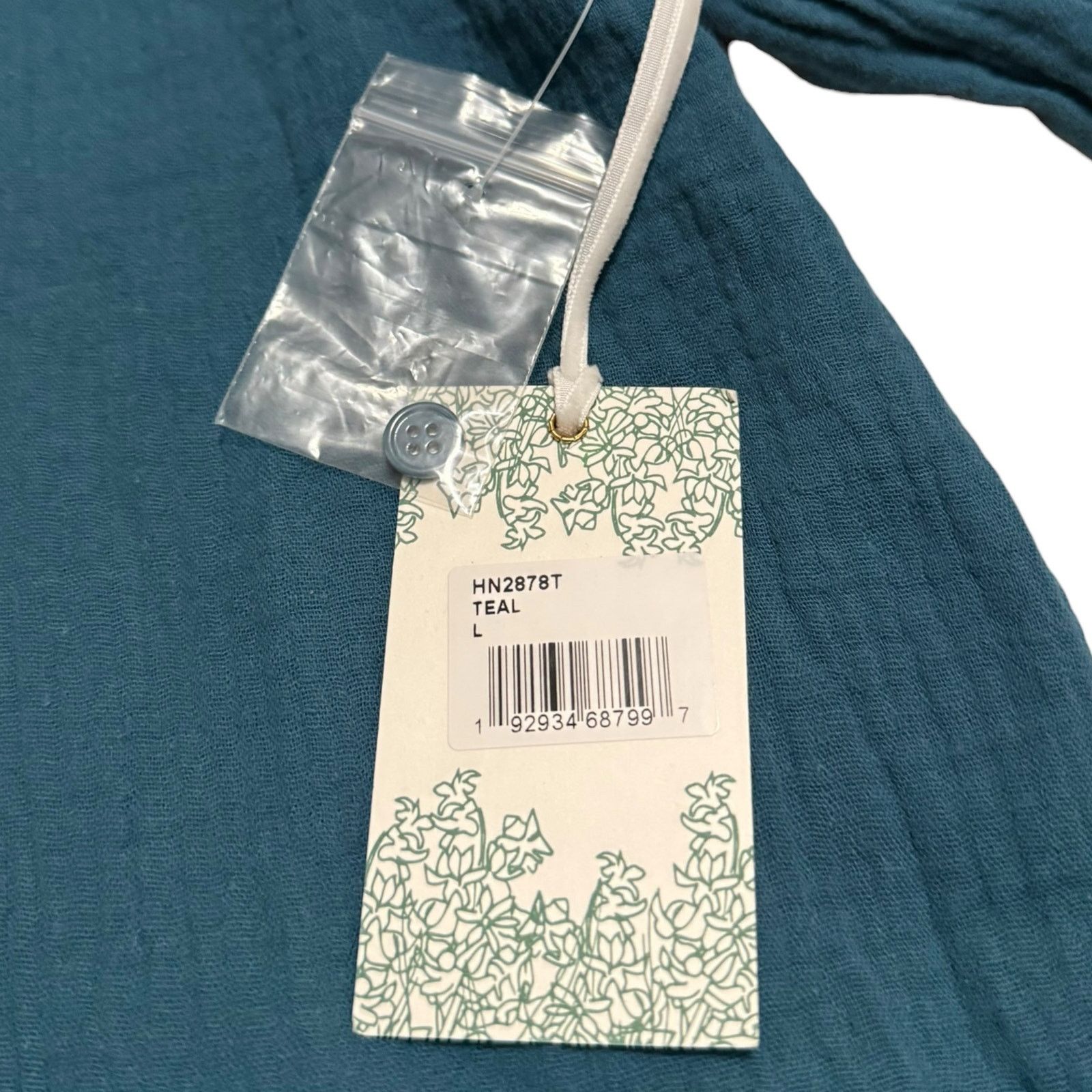 Other NEW Hyacinth House Tuckernuck Teal Eyelet Tatum Blouse Large Size L / US 10 / IT 46 - 6 Thumbnail