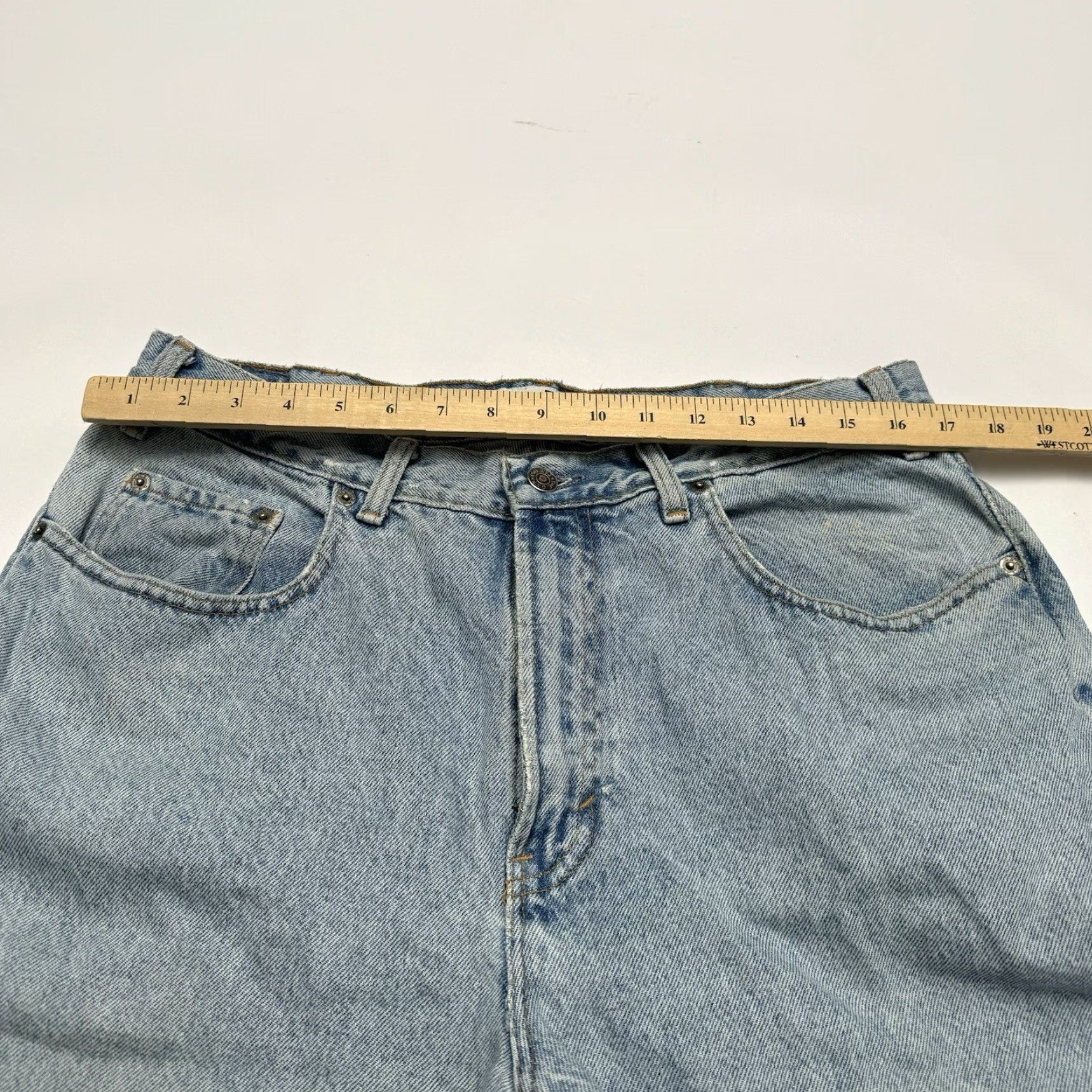 Gap VINTAGE GAP Denim Jeans 90s Distressed Loose Fit Wide-Leg Men 35x30 Blue USA Week 1990s Mens Size US 35 - 7 Thumbnail