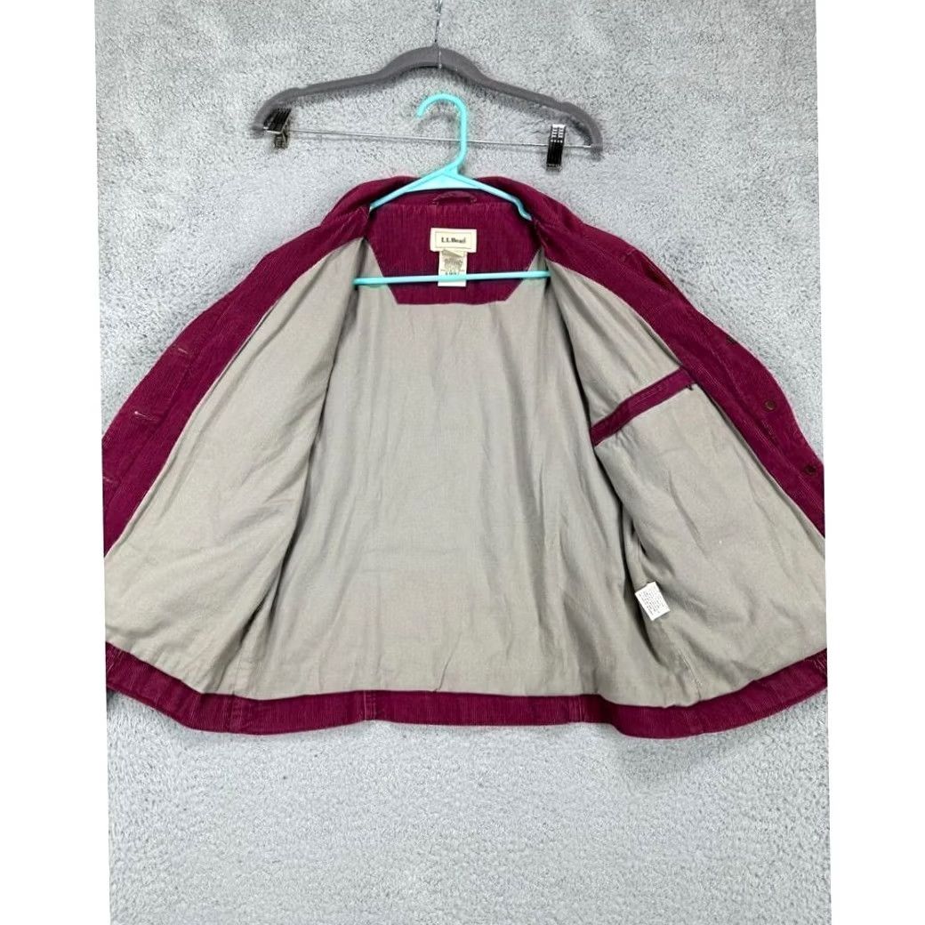 Vintage L.L. Bean Corduroy Jacket Women Small Purple Pink Corduroy Coat Ladies Hand Pocket Mid-Length Size 28" / US 6 / IT 42 - 6 Thumbnail