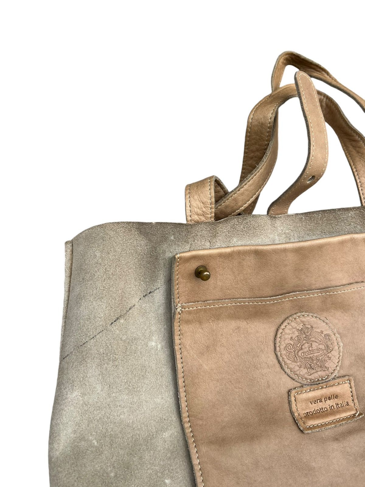 Leather Vintage Orobianco Italy Patina Leather Tote Bag Size ONE SIZE - 24 Thumbnail