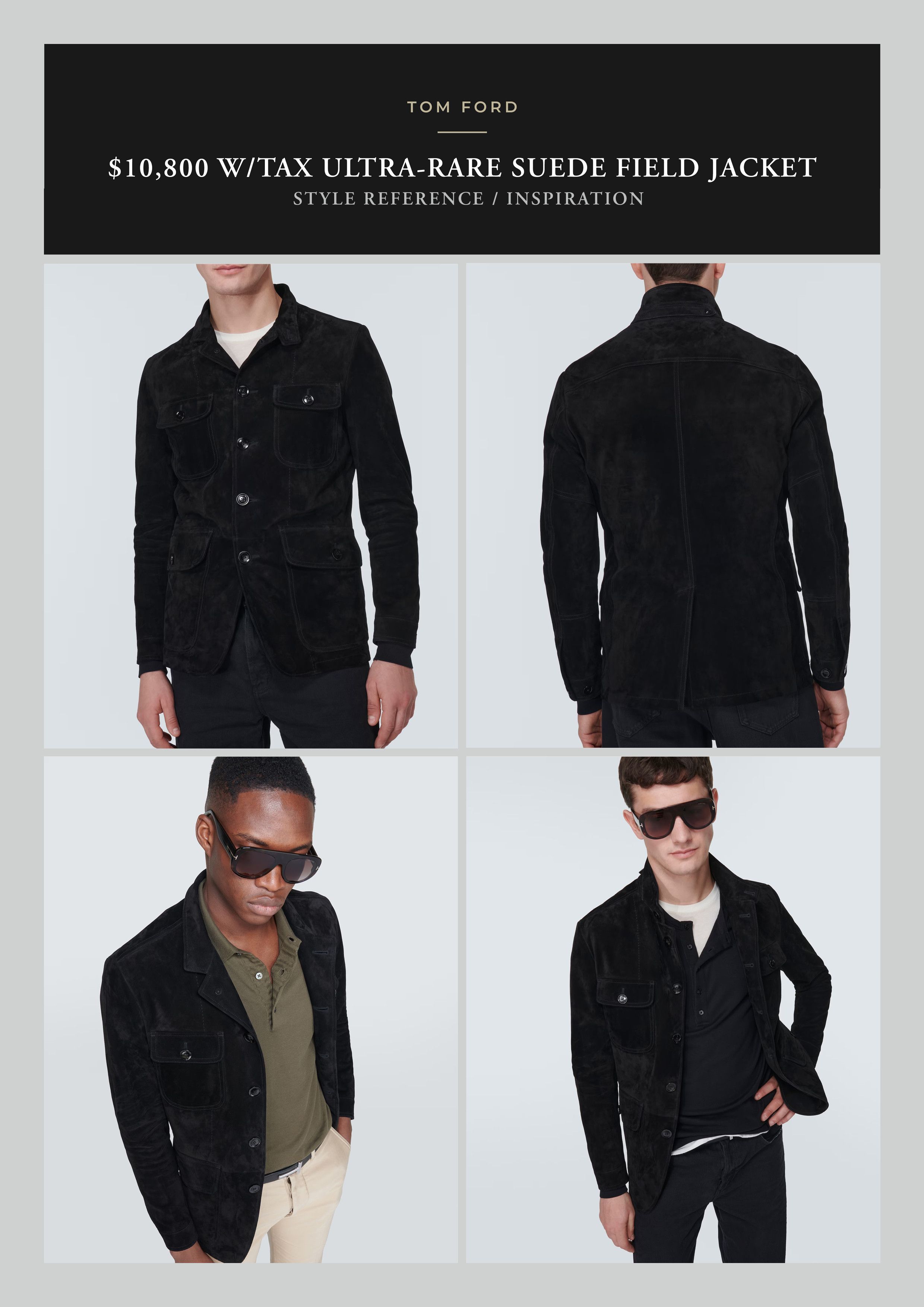 Tom Ford Ultimate Ultra-Rare New $10,800 w/tax Suede Field Jacket Size US M / EU 48-50 / 2 - 12 Thumbnail