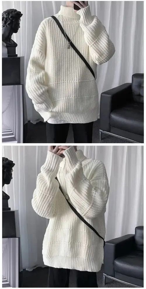 Japanese Brand × Vintage Turtle Neck - Style Streetwear Knitted Sweatshirt Size US L / EU 52-54 / 3 - 2 Thumbnail