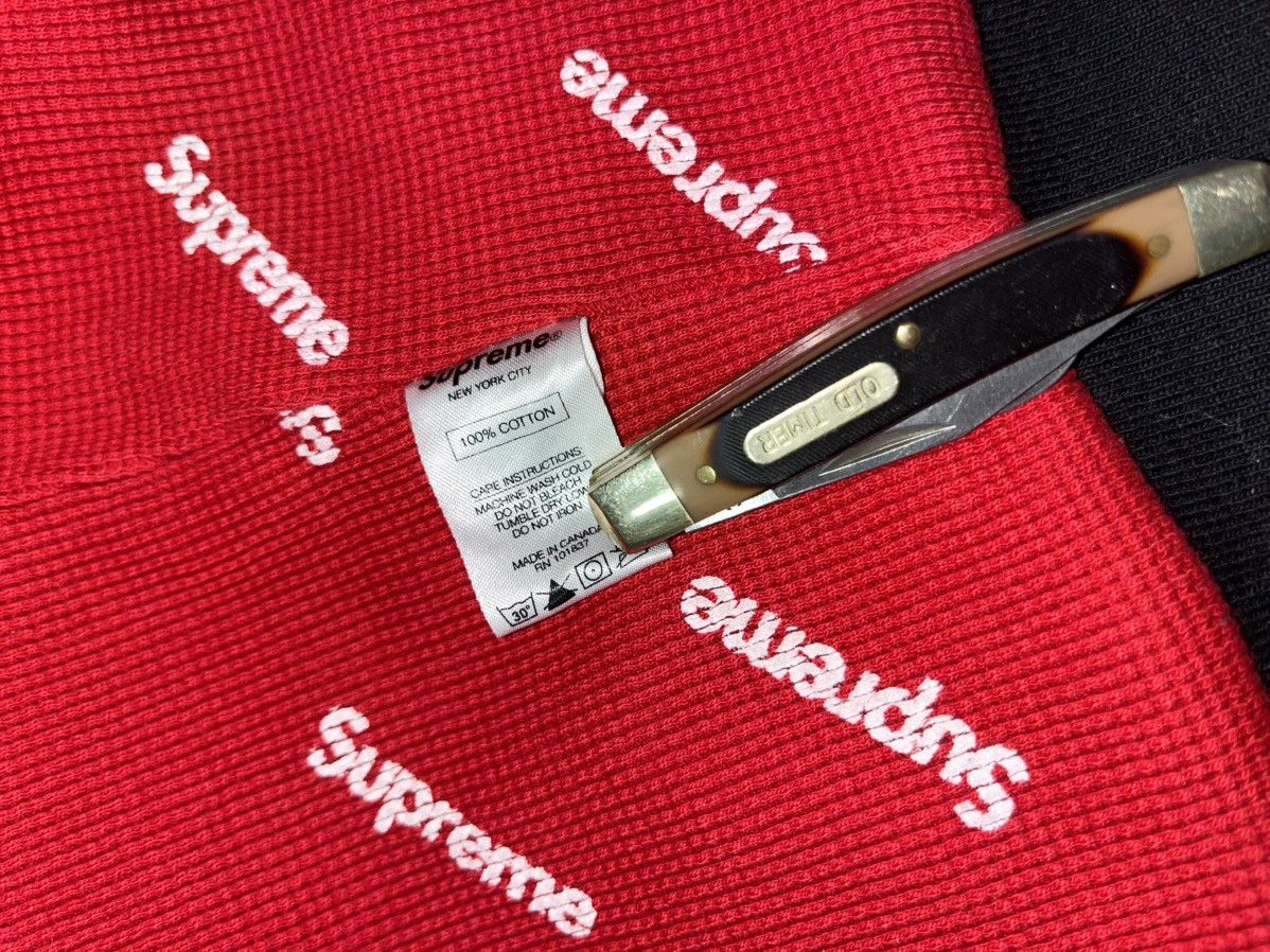 Supreme Black And Red Supreme Thermal Hoodie Size US L / EU 52-54 / 3 - 6 Thumbnail