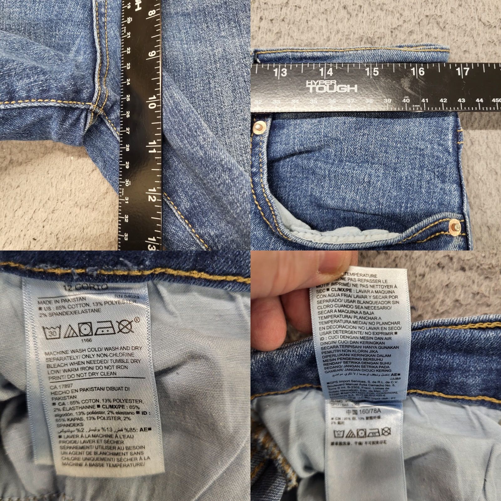 Old Navy Old Navy Jeans Women's Size 12 Blue Distressed Mid Rise Straight Leg Denim 5-Pocket N/A? Not allowed. Size 34" / US 12 / IT 48 - 8 Thumbnail