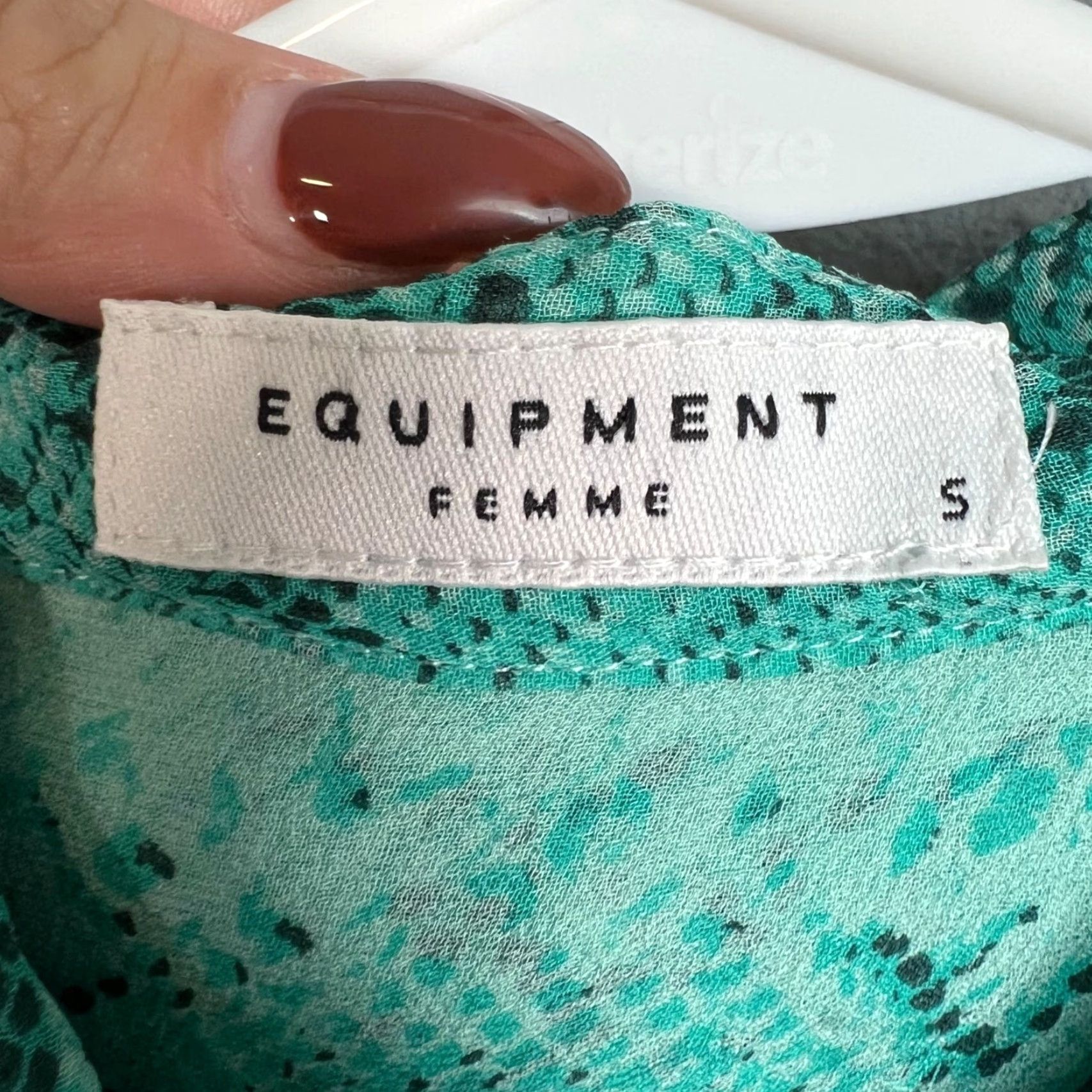 Equipment Equipment Femme Womens Small Green Snake Print Button-Down Sheer Blouse Size S / US 4 / IT 40 - 3 Thumbnail