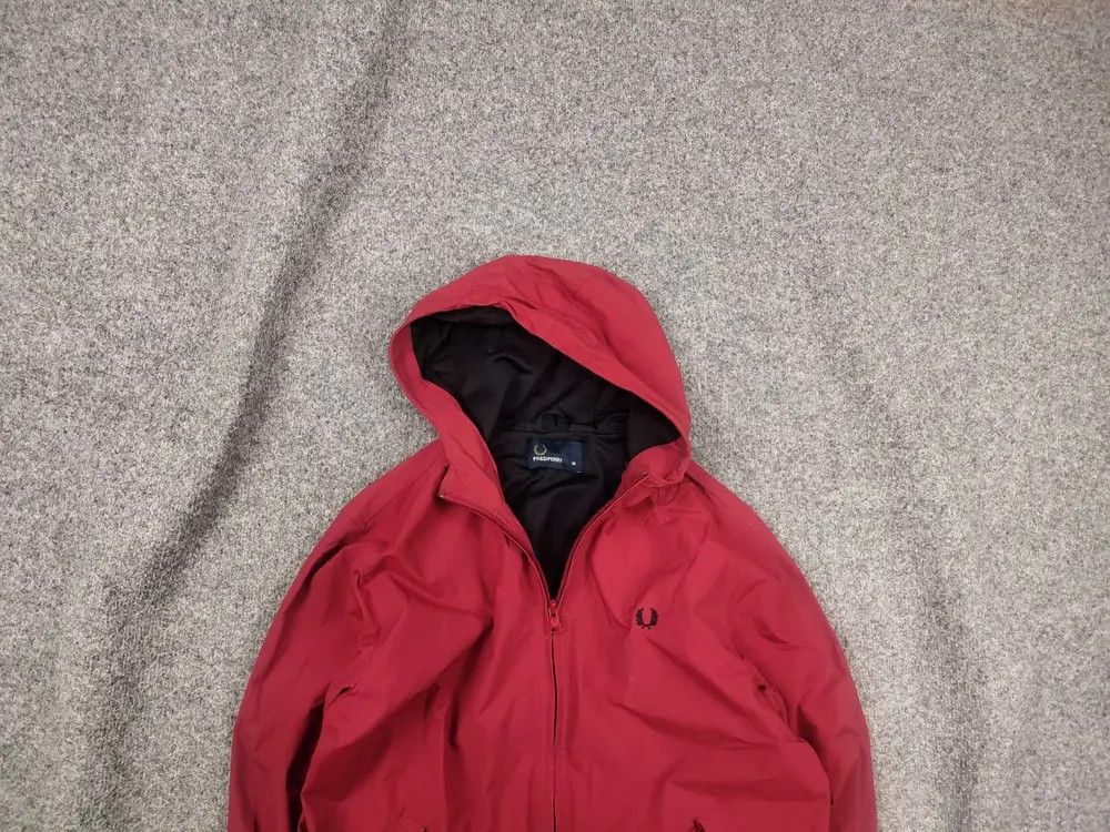 Vintage Fred Perry Membrane jacket hoodie red Logo Y2K Style