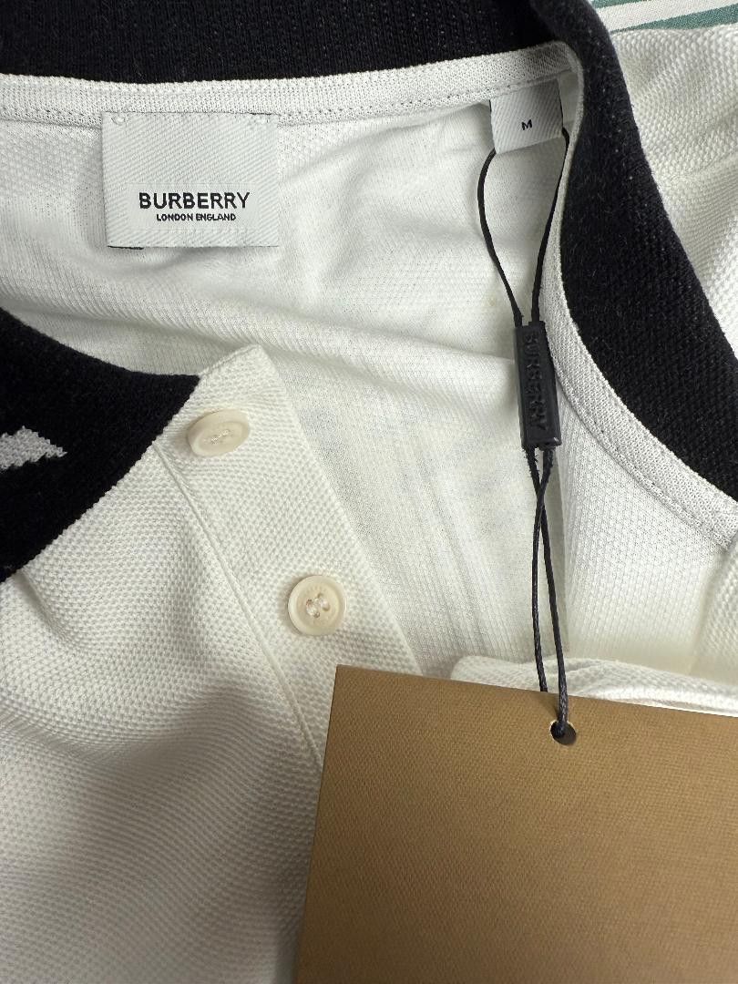 Burberry Burberry men's white constrast Ryland collar logo polo m Size US M / EU 48-50 / 2 - 6 Thumbnail