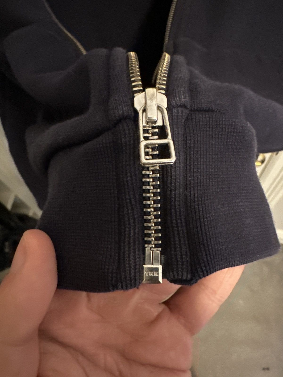 A.P.C. A.P.C Navy Zip Logo Hoodie Size US M / EU 48-50 / 2 - 5 Thumbnail