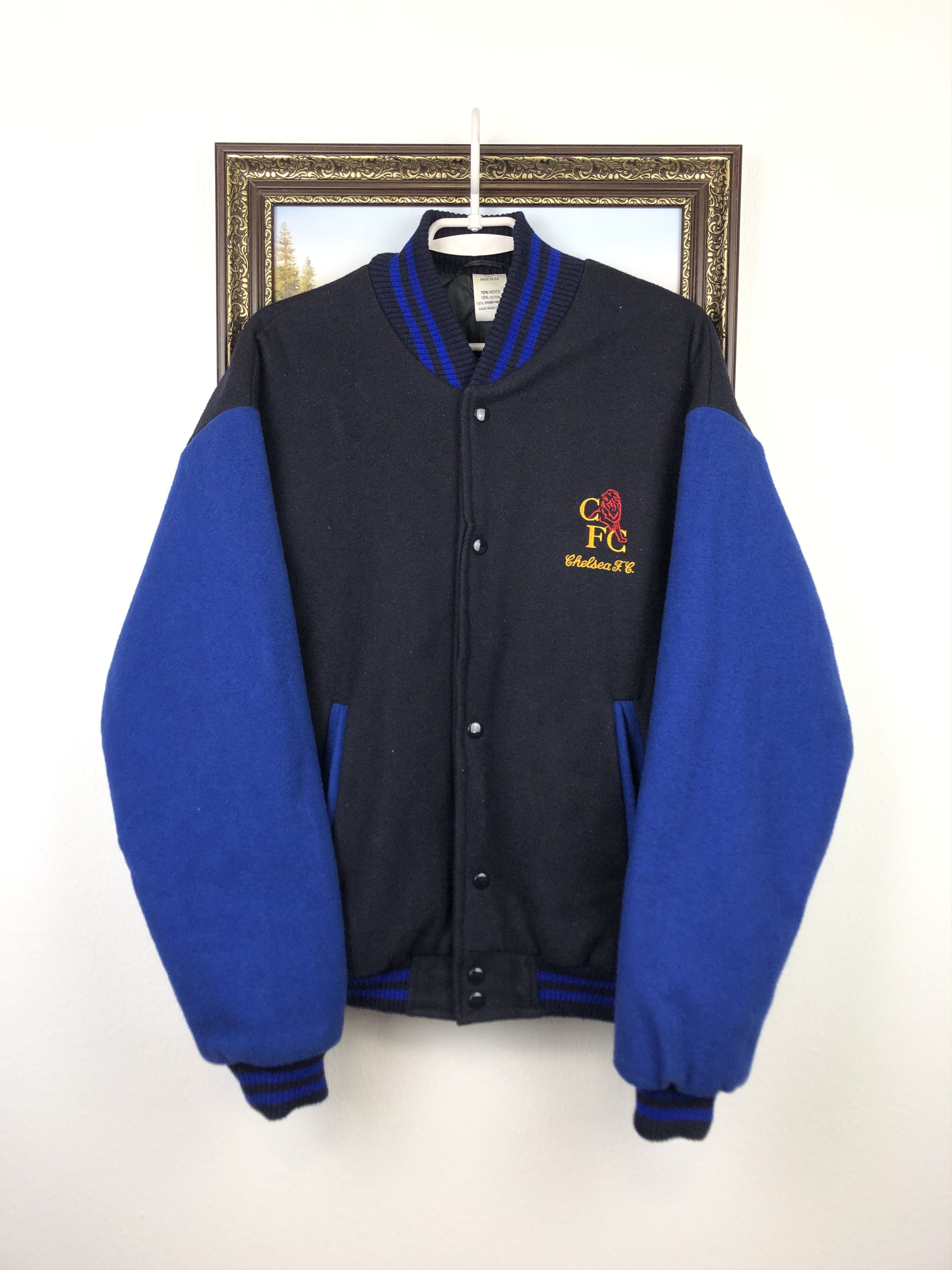 Chelsea Soccer Vintage 90's Chelsea Football Jacket Soccer Bomber Blues Size US XXL / EU 58 / 5 - 1 Thumbnail