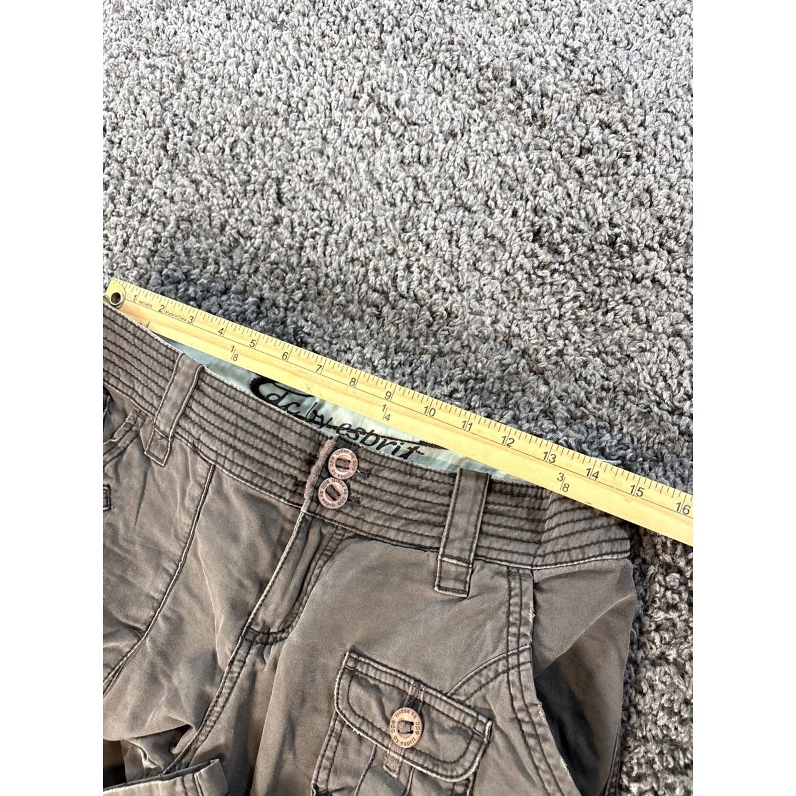 Esprit VINTAGE Esprit Cargo Pants Women 30x28 Brown Baggy Boot Low Rise Grunge Distressed Canvas 30 Inseam 28 in Regular Size 30 Mens Womens Girls Size 30" / US 8 / IT 44 - 4 Thumbnail