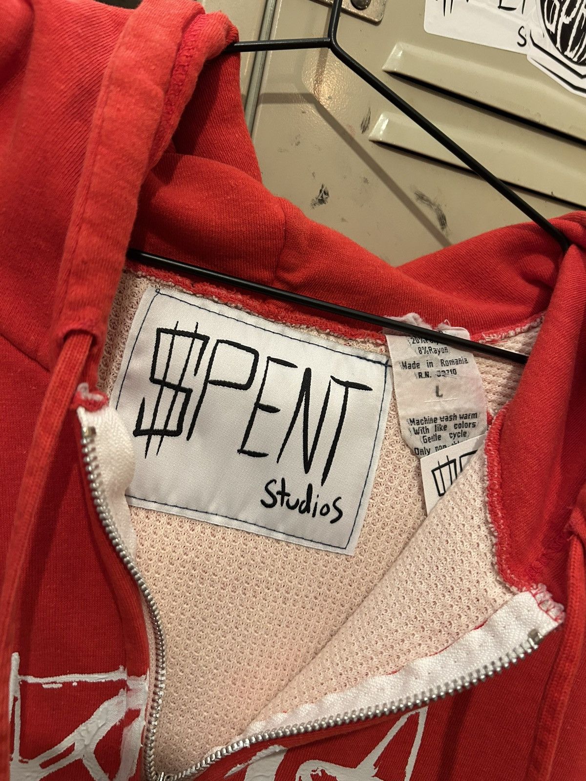 Vintage Red Thermal Lined $pent zip up hoodie Size US M / EU 48-50 / 2 - 3 Thumbnail