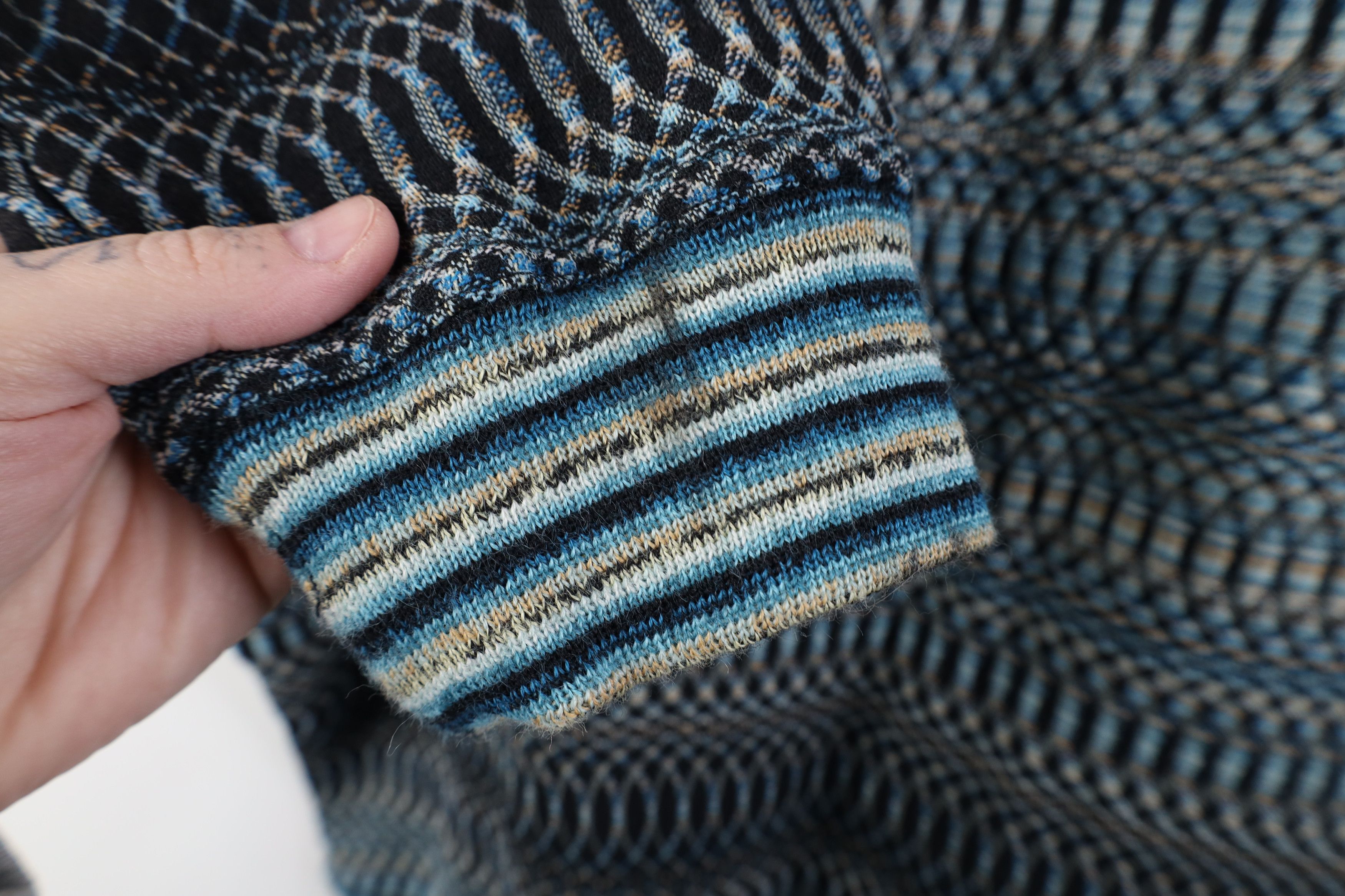 Vintage Vintage 90s Streetwear Geometric Trippy Crewneck Sweater Size US XL / EU 56 / 4 - 4 Thumbnail