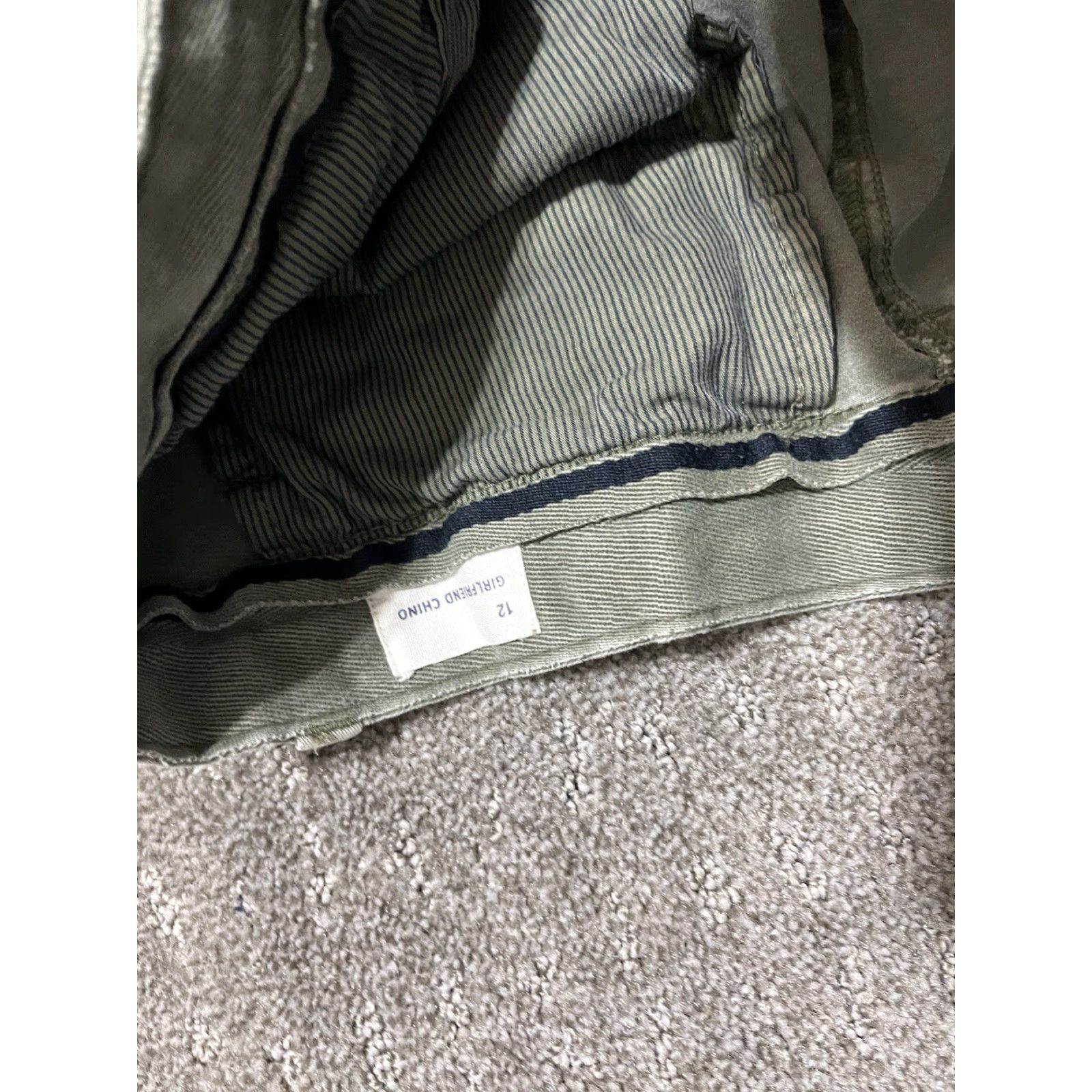 Gap Gap Women Pants 10 Reg Girlfriend Chino Stretch Green Distressed Size 32" / US 10 / IT 46 - 5 Thumbnail