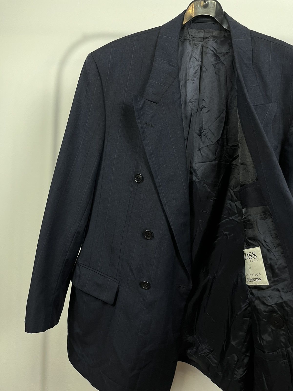Hugo Boss Men`s Hugo Boss Double Breasted Black Wool Blazer Size M Size 40R - 4 Thumbnail