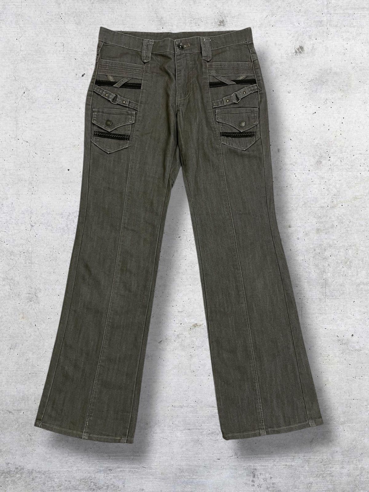 Tornado Mart RARE FLASH TRASH 1990S JAPAN DESIGNER FLARED BUSH PANT Size US 30 / EU 46 - 1 Thumbnail