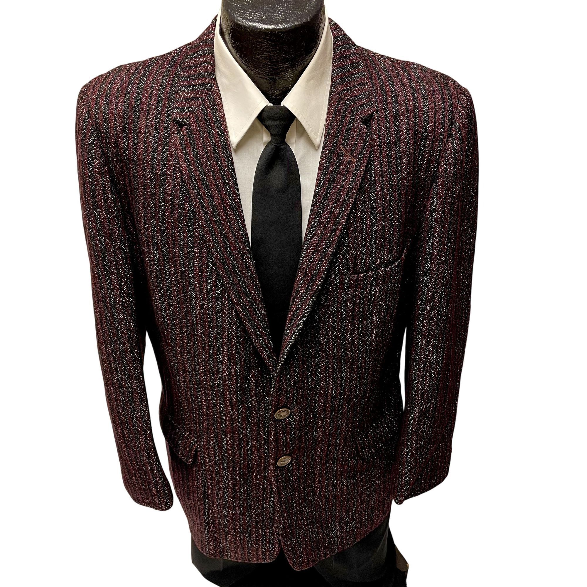 Other Vtg Knobler's STRIPE Hollywood Atomic Fleck VLV Sport Coat Size 40R - 1 Thumbnail
