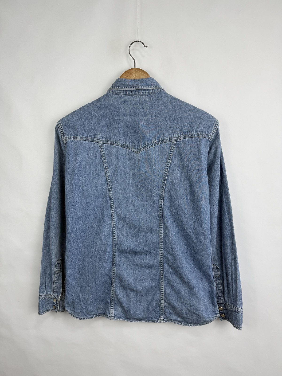 Wrangler 🇺🇸 Vintage 90s Wrangler Authentic Western Denim Shirt USA Size M / US 6-8 / IT 42-44 - 9 Thumbnail