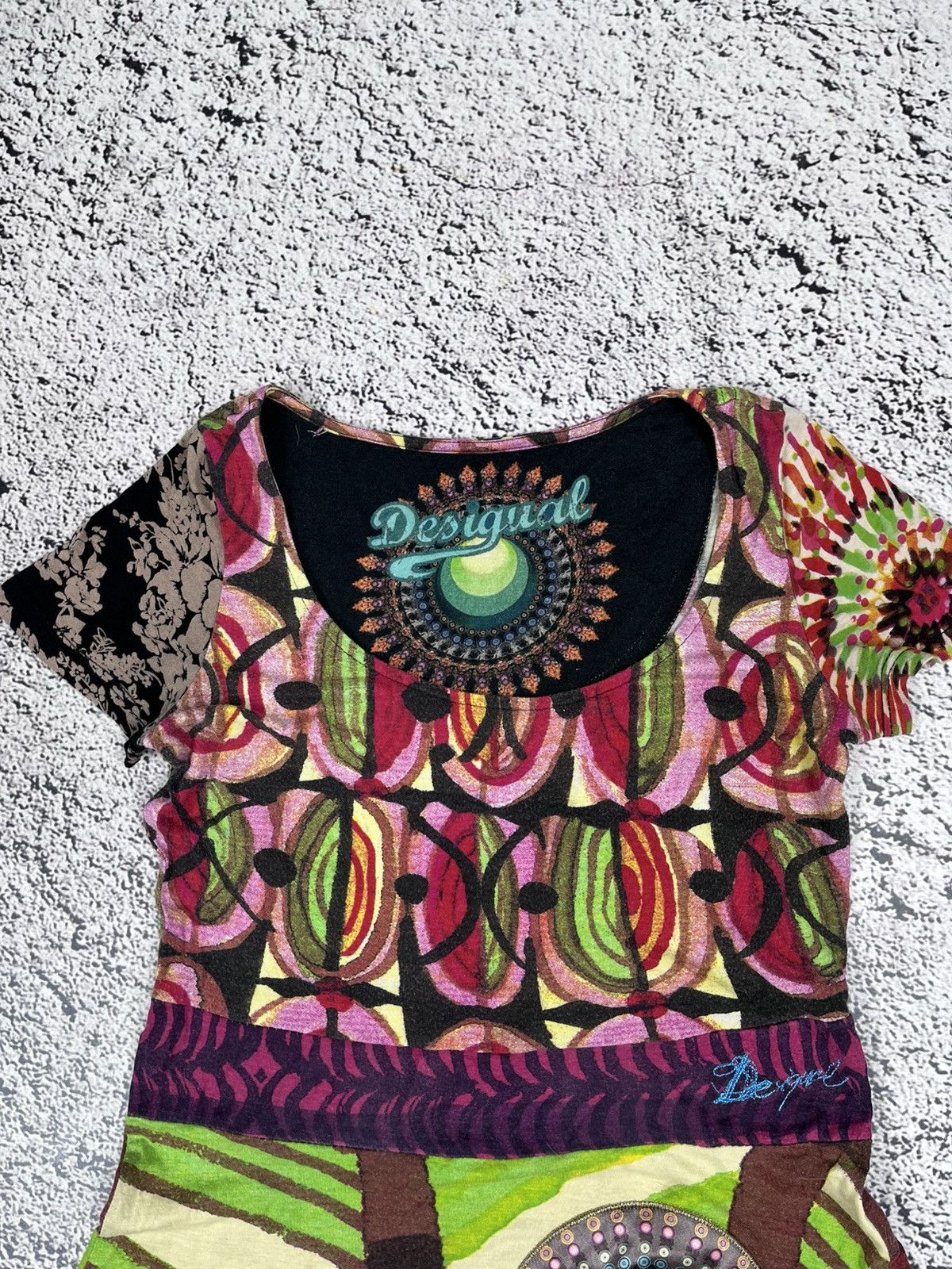 Desigual VTG Desigual Patchwork Boho Mini Dress Y2K Gaultier Style S Size S / US 4 / IT 40 - 6 Thumbnail