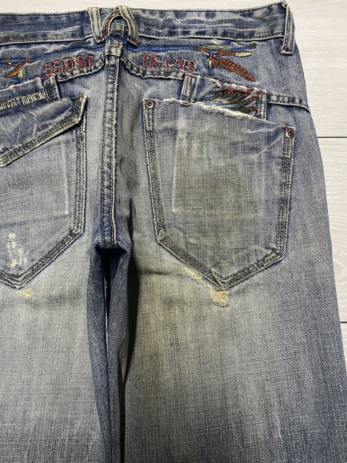 If Six Was Nine 55DSL Grunge Embroidered Logo If Six Was Nine Style Jeans Size US 30 / EU 46 - 10 Thumbnail