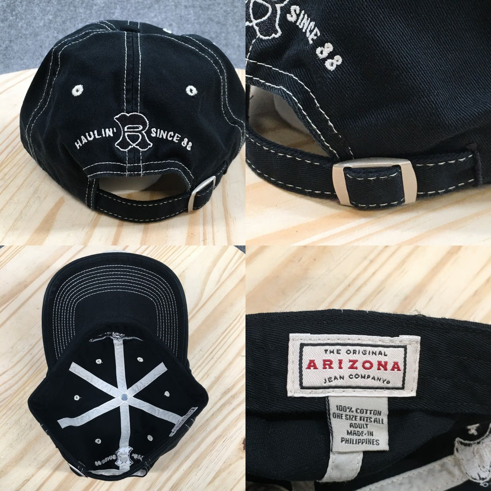 Vintage Arizona Baseball Cap Rex Texas Truck Fleet Unisex Black OS Embroidered Logo Size ONE SIZE - 8 Thumbnail