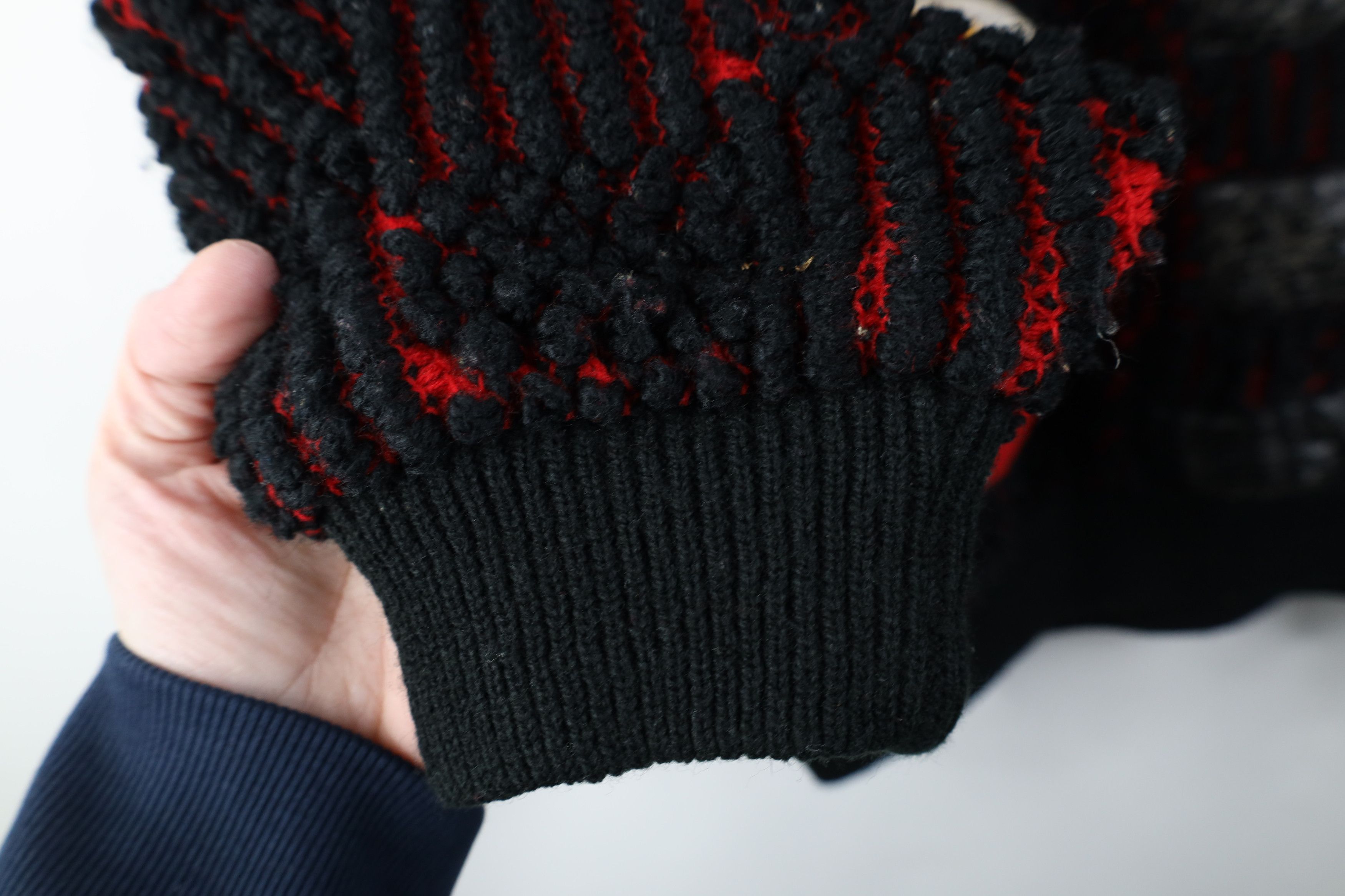 Vintage Vintage 90s Streetwear Trim Chunky Knit Football Sweater Size US M / EU 48-50 / 2 - 9 Thumbnail
