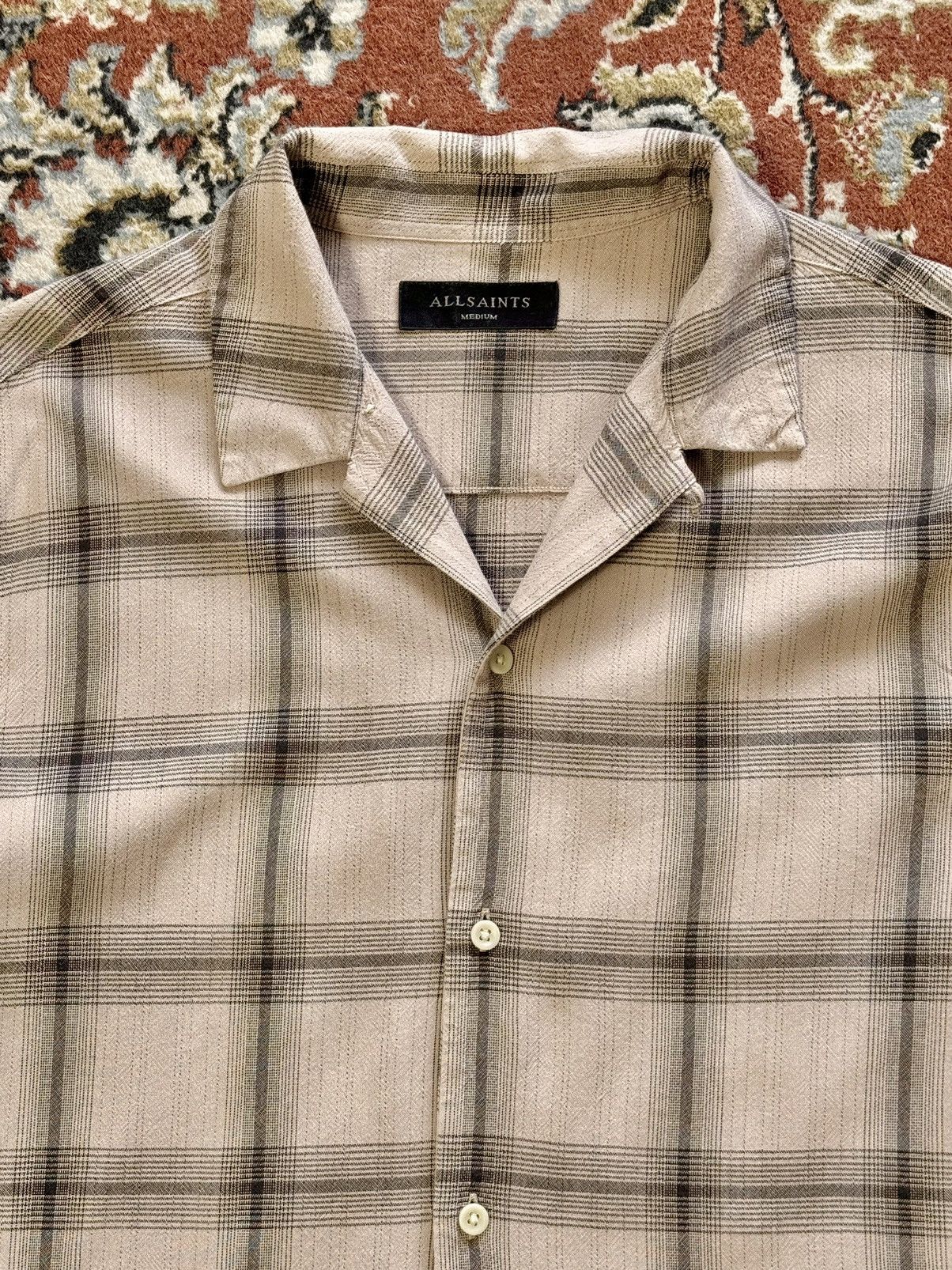 Allsaints Allsaints Flannel Distressed Velcoro Check Long Sleeve Shirt Size US M / EU 48-50 / 2 - 9 Thumbnail