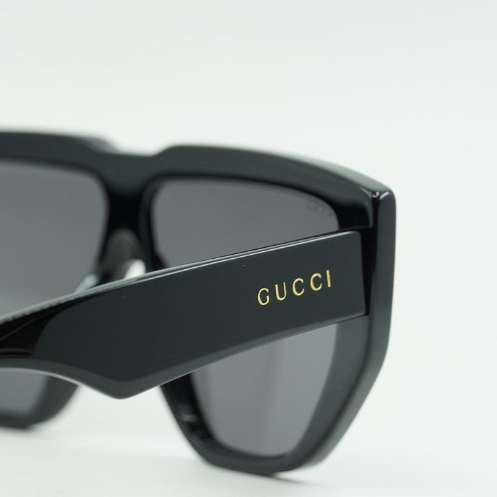 Gucci Gucci GG0997S 002 Sunglasses Black Shield Frame, Grey Lenses Size ONE SIZE - 7 Thumbnail