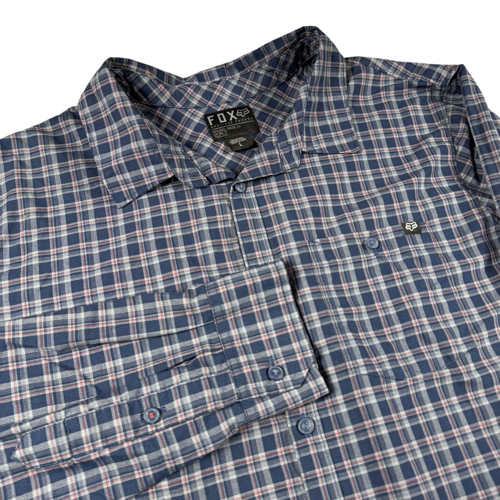 Fox Racing Fox Heritage Fox Racing Shirt Mens Large Plaid Button Up Long Sleeve Skater Utility Premium Casual Clothing Mens Size US L / EU 52-54 / 3 - 2 Thumbnail