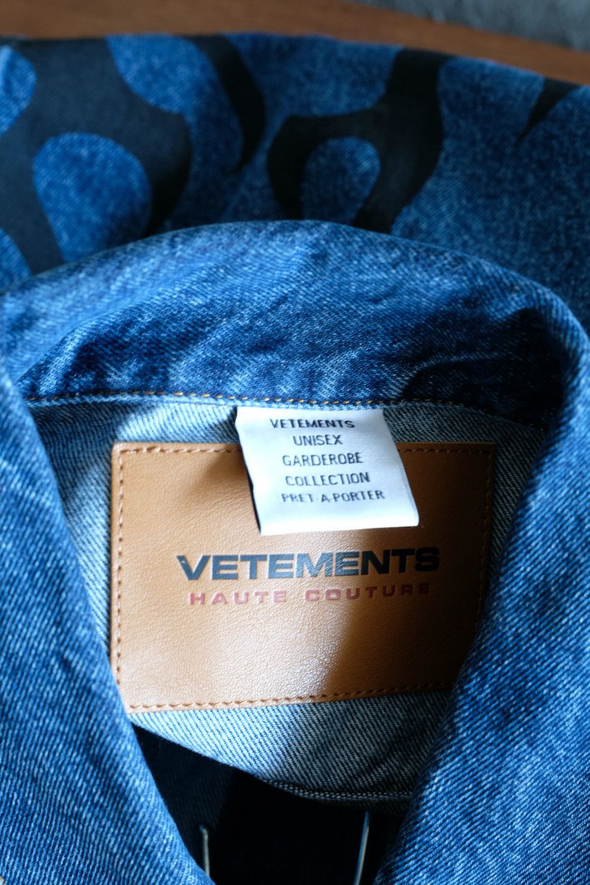 Vetements Vetements Denim Flames Jean Jacket Fire Print Balenciaga Size US L / EU 52-54 / 3 - 10 Thumbnail