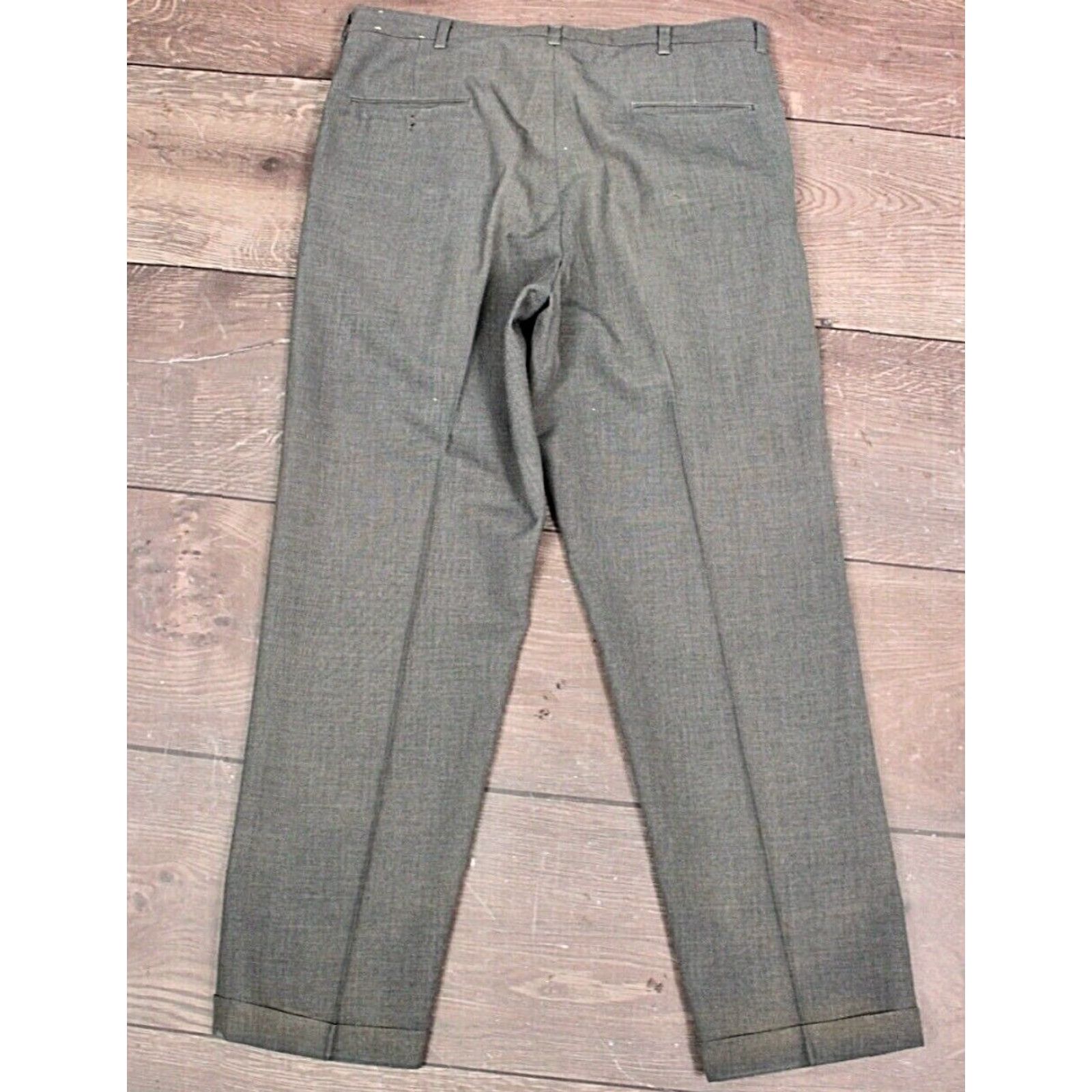 Vintage VINTAGE Men's VTG 1960s Grey Wool Blend Drop Loop Pants Sz 36 60s - 1960s Pants, Wool Blend, Grey, 36x29, Regular, Mens Size US 36 / EU 52 - 3 Thumbnail