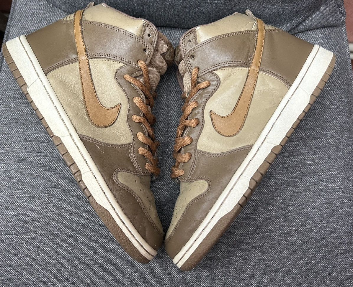 Nike Vintage 2003 Nike Dunk High “UNSTUSSY” Hay Maple Taupe Size US 10 / EU 43 - 4 Thumbnail