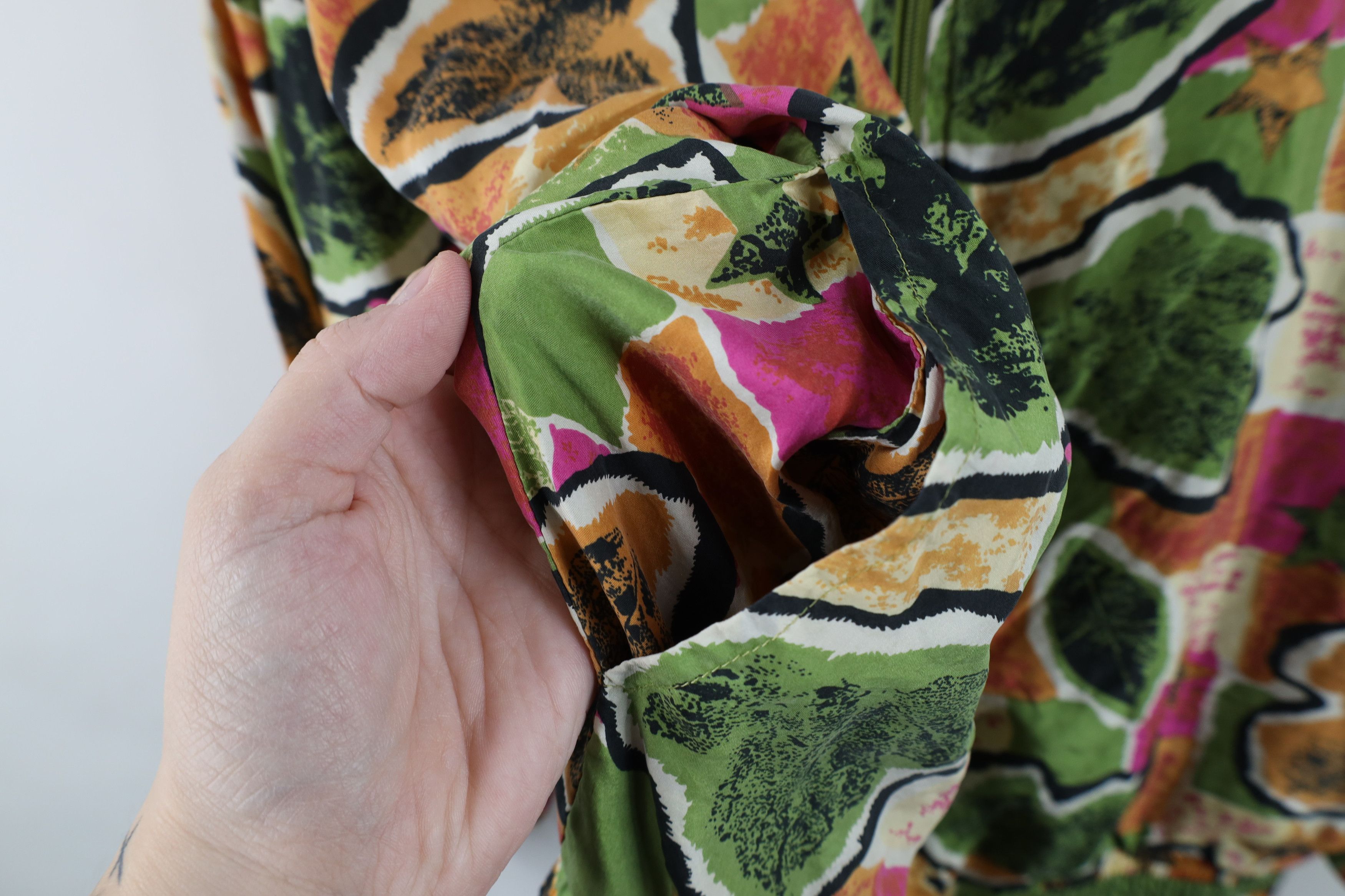 Vintage Vintage 90s Streetwear Nature Leaf Silk Bomber Jacket Size XXL / US 16-18 / IT 52-54 - 9 Thumbnail
